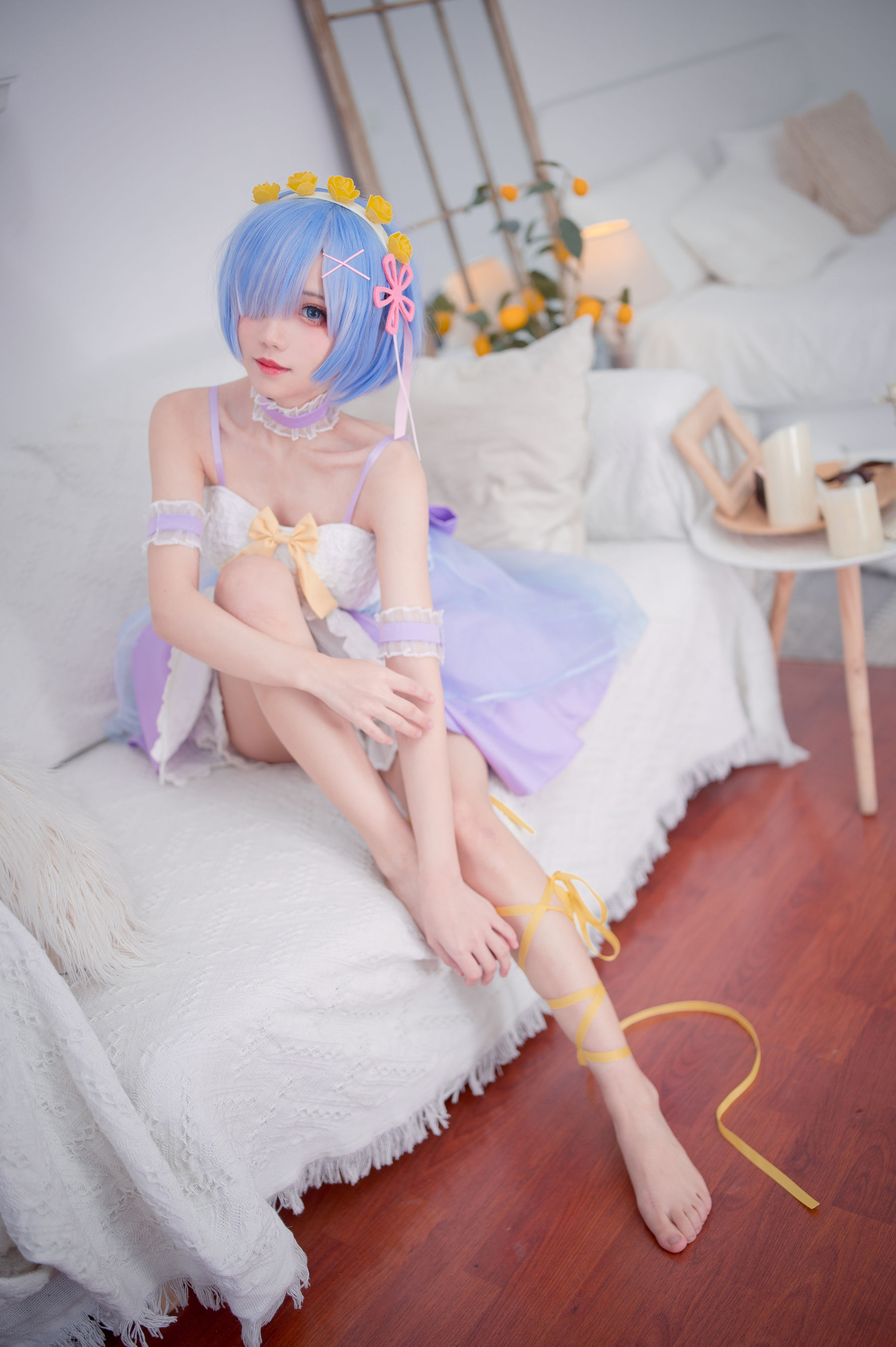 [福利COS] 花柒Hana - 天使蕾姆