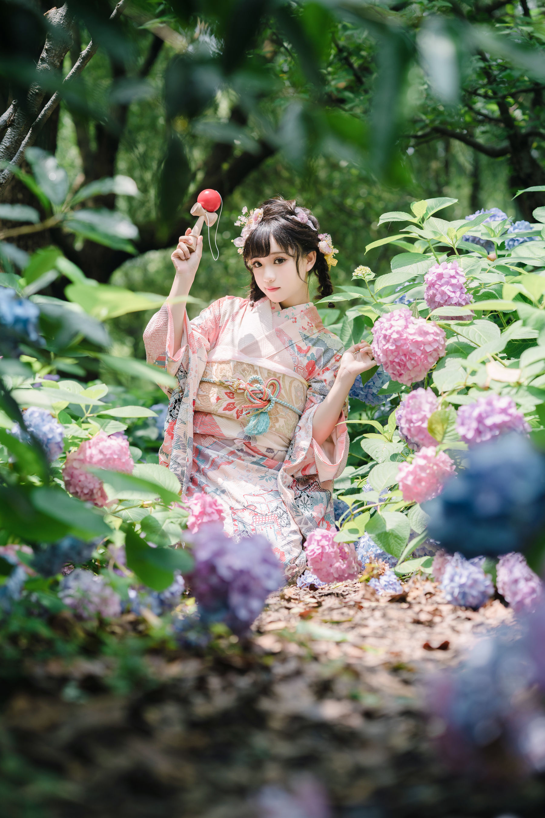 [福利COS] 花柒Hana - 绣球花和服
