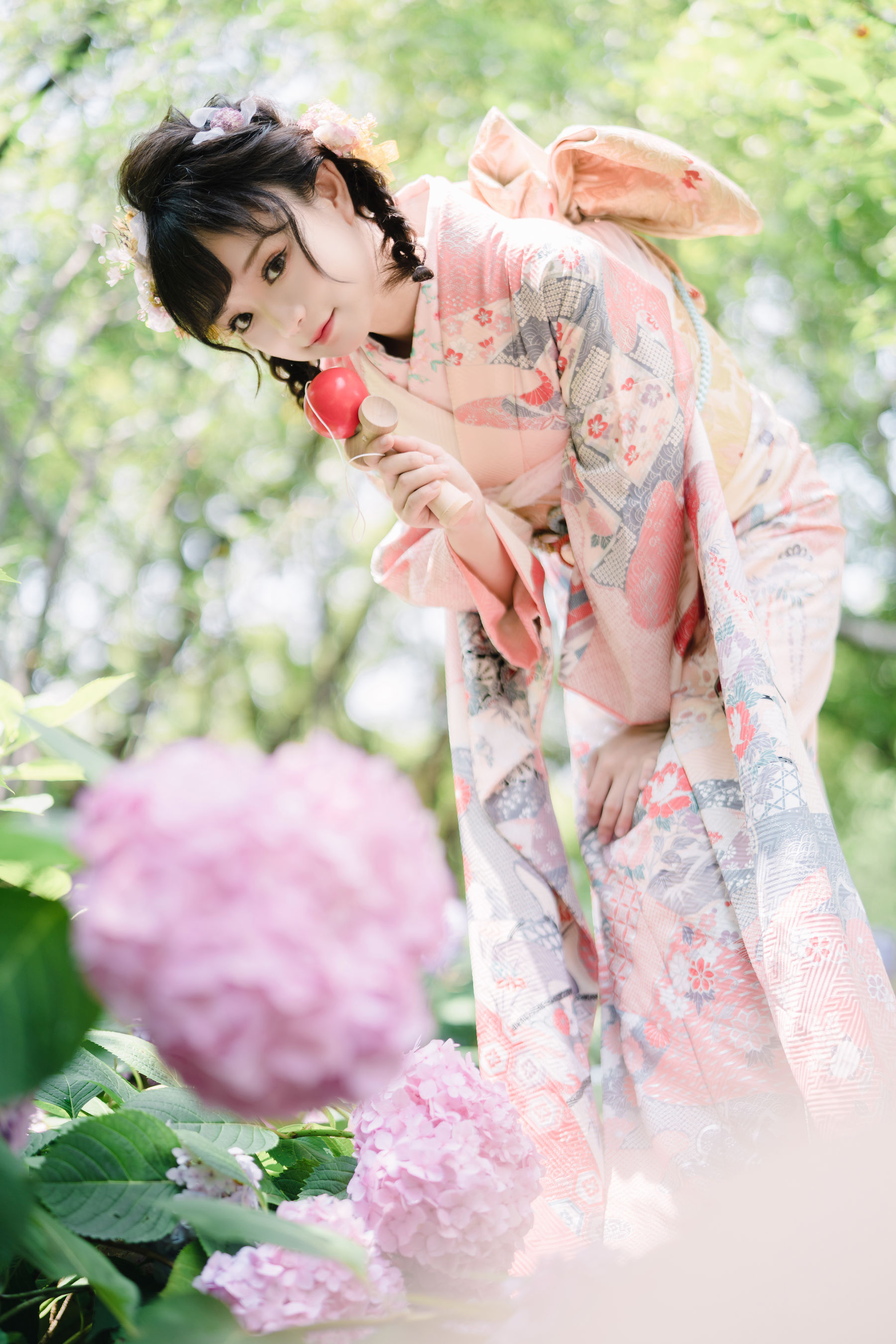 [福利COS] 花柒Hana - 绣球花和服