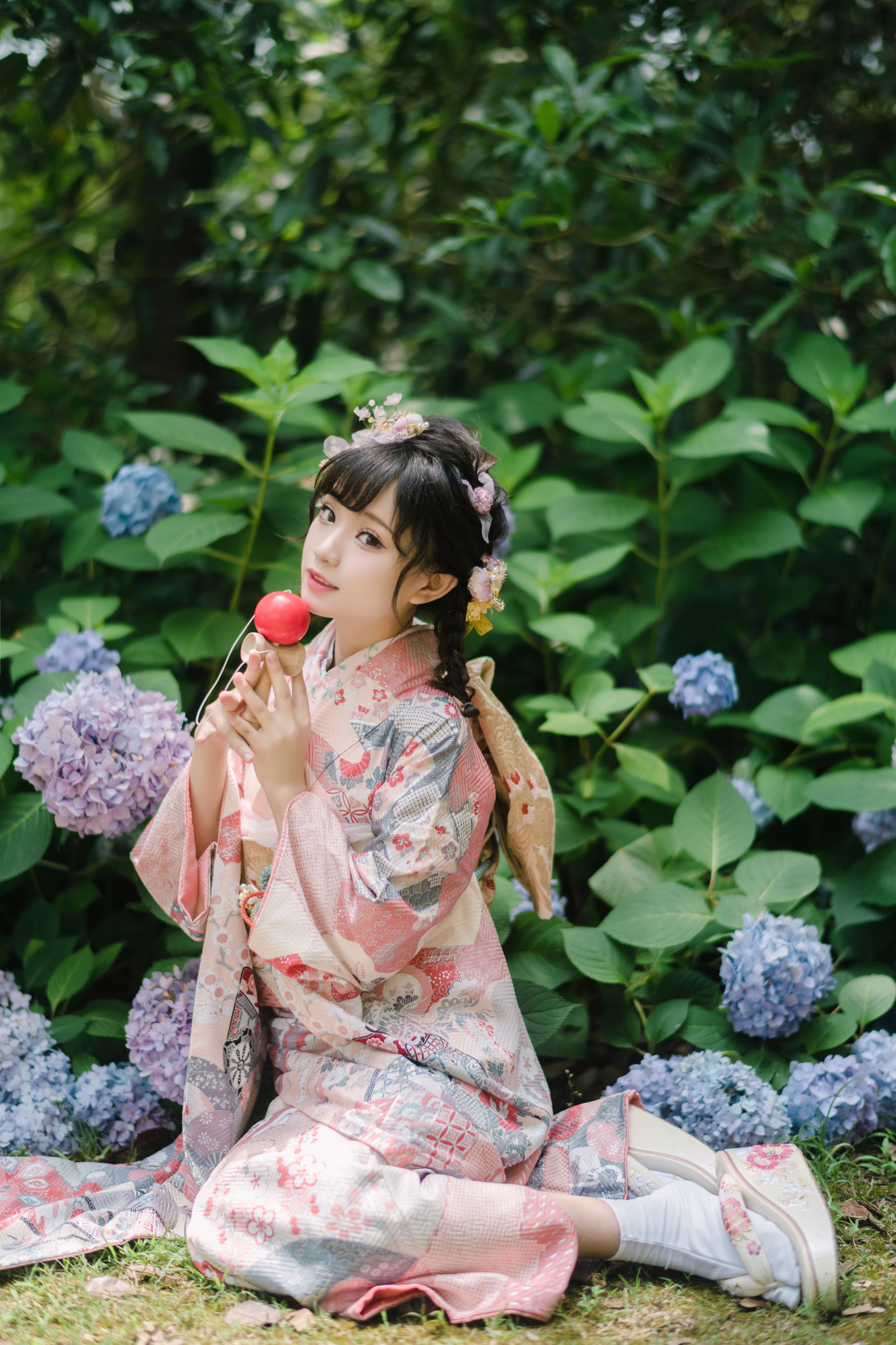 [福利COS] 花柒Hana - 绣球花和服