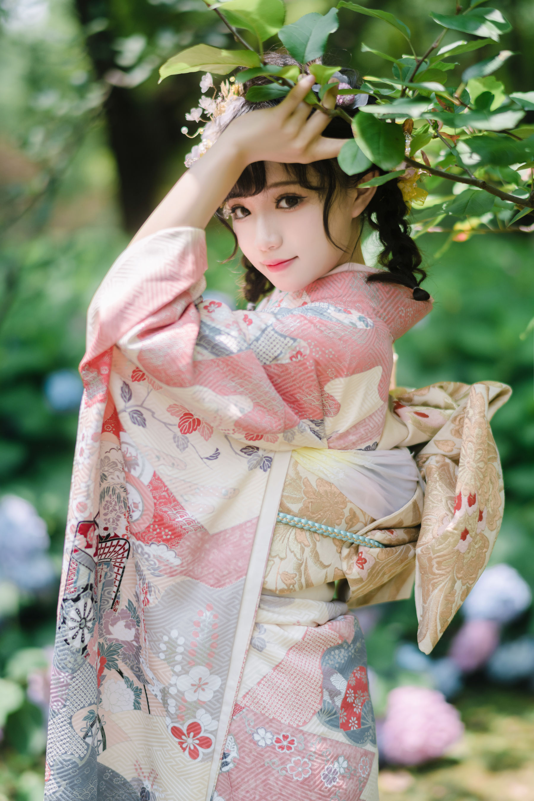 [福利COS] 花柒Hana - 绣球花和服