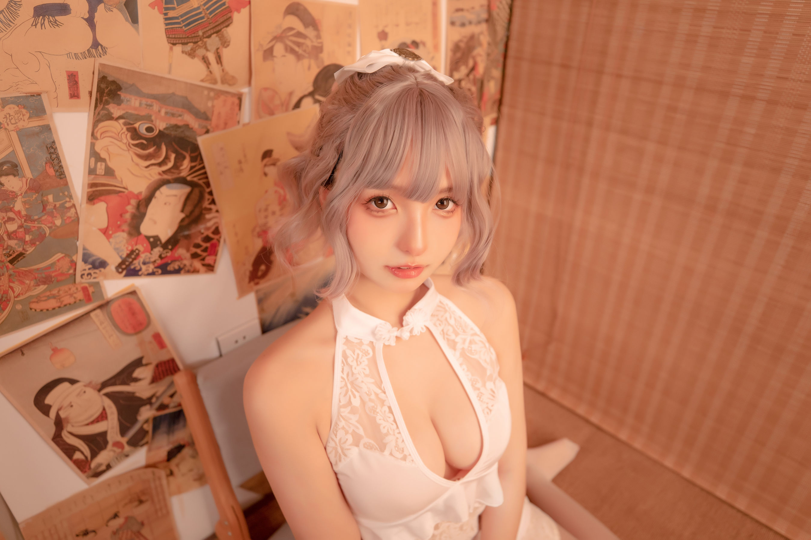 [福利COS] 神楽坂真冬 白旗袍