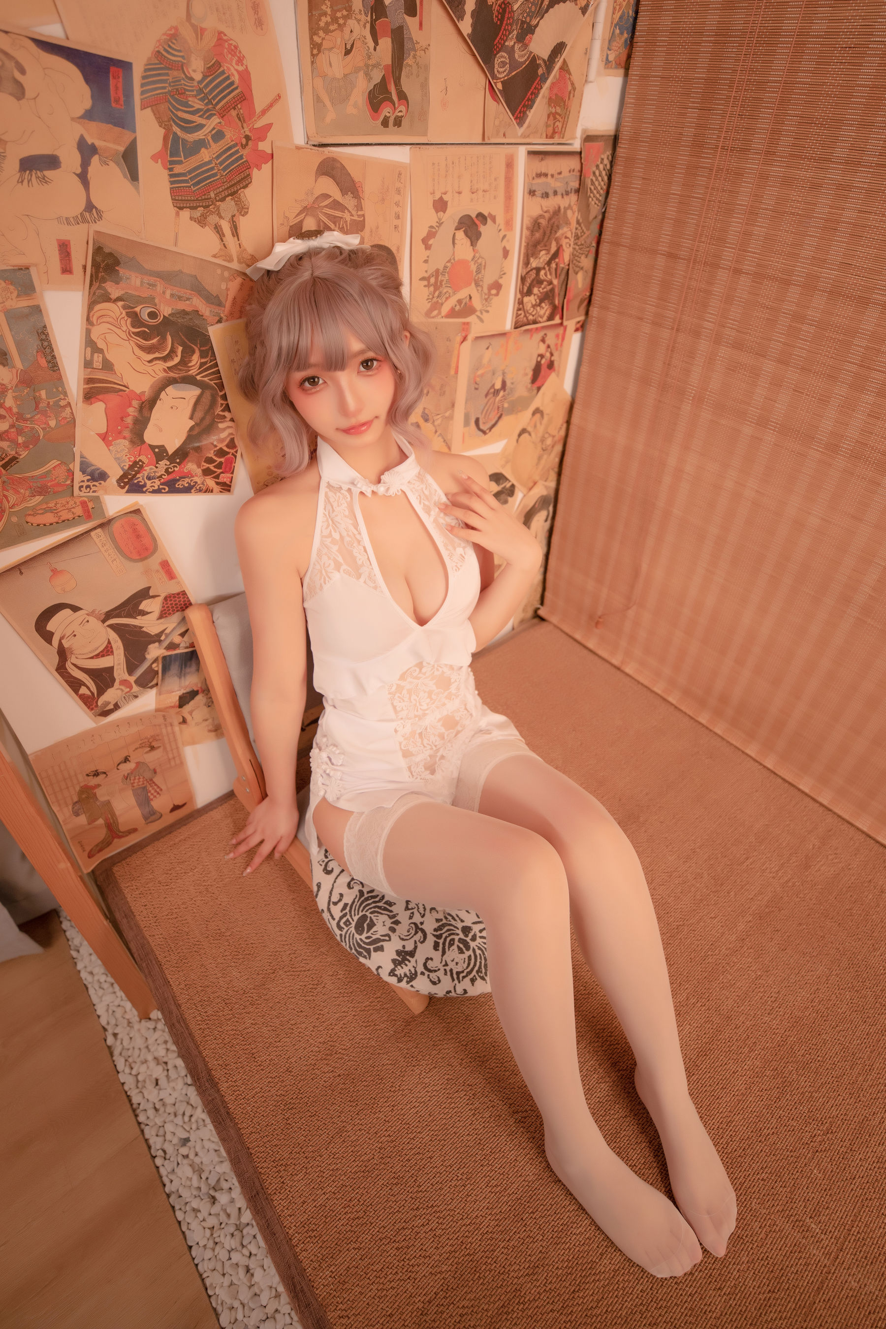 [福利COS] 神楽坂真冬 白旗袍