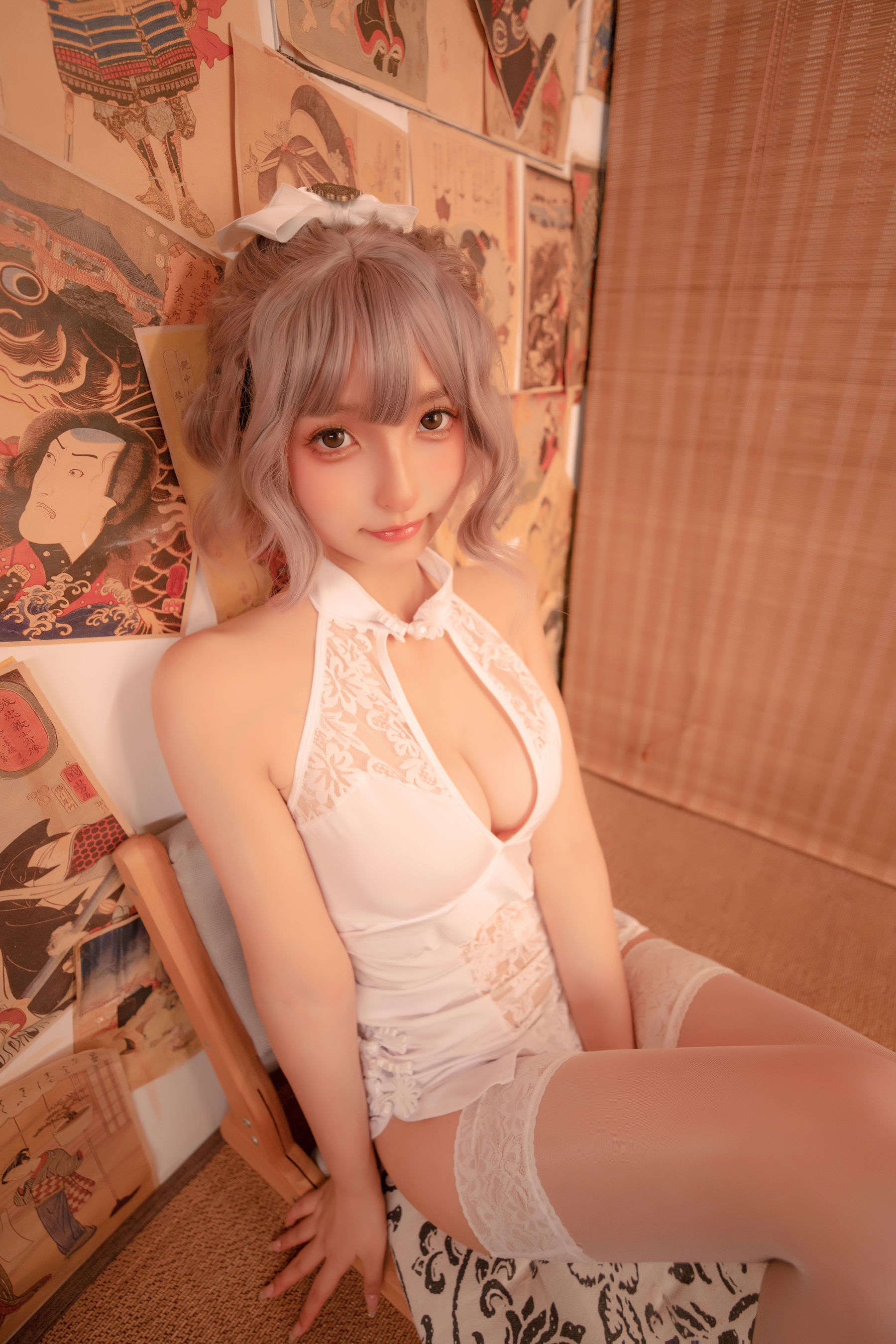 [福利COS] 神楽坂真冬 白旗袍
