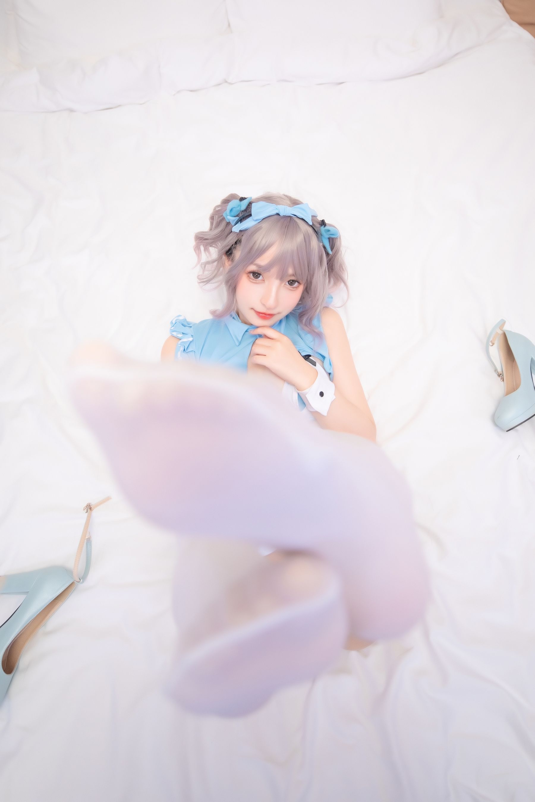 [福利COS] 神楽坂真冬 蓝调女仆