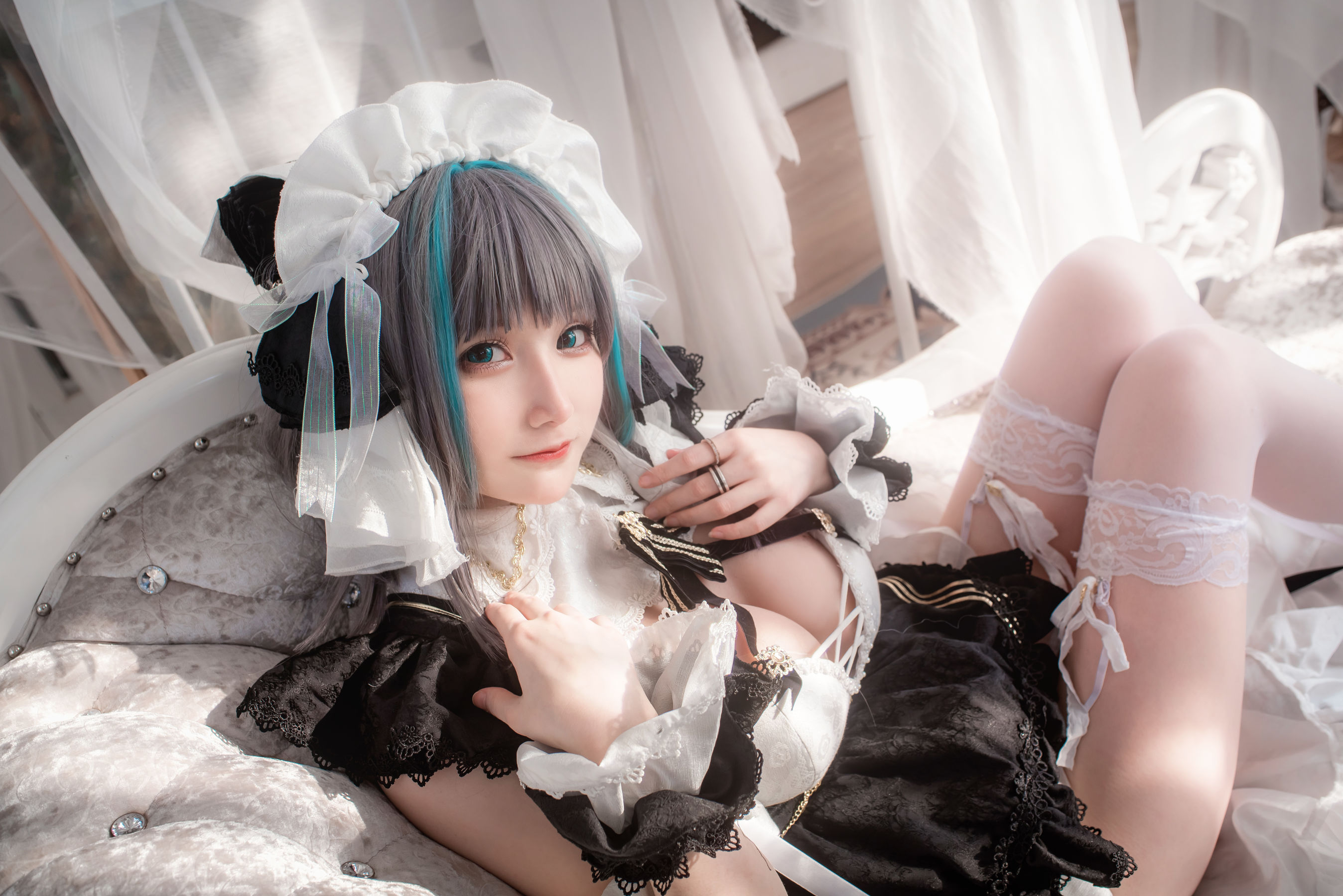 [网红COS] COS妹子仙九Airi - 柴郡女仆