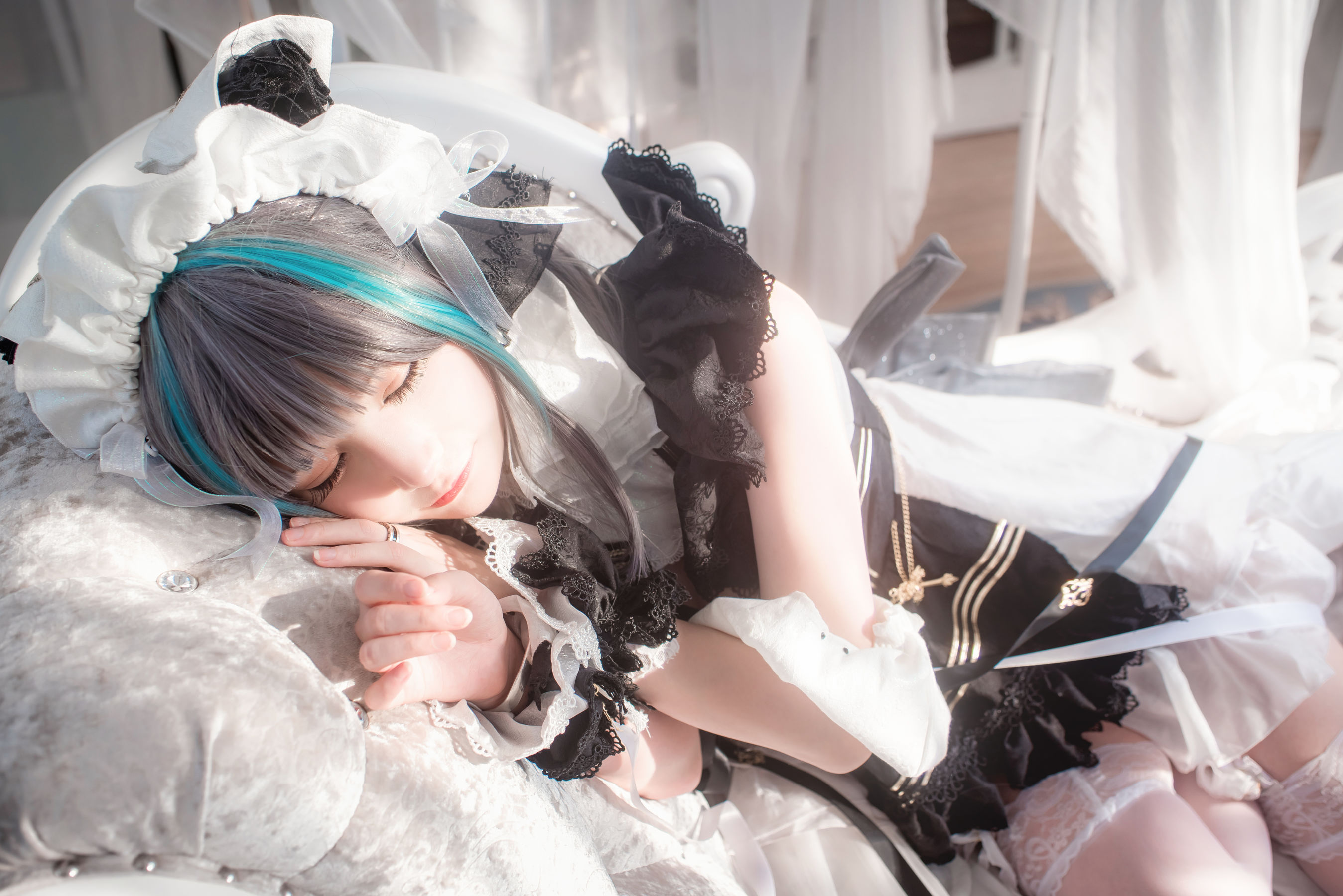 [网红COS] COS妹子仙九Airi - 柴郡女仆