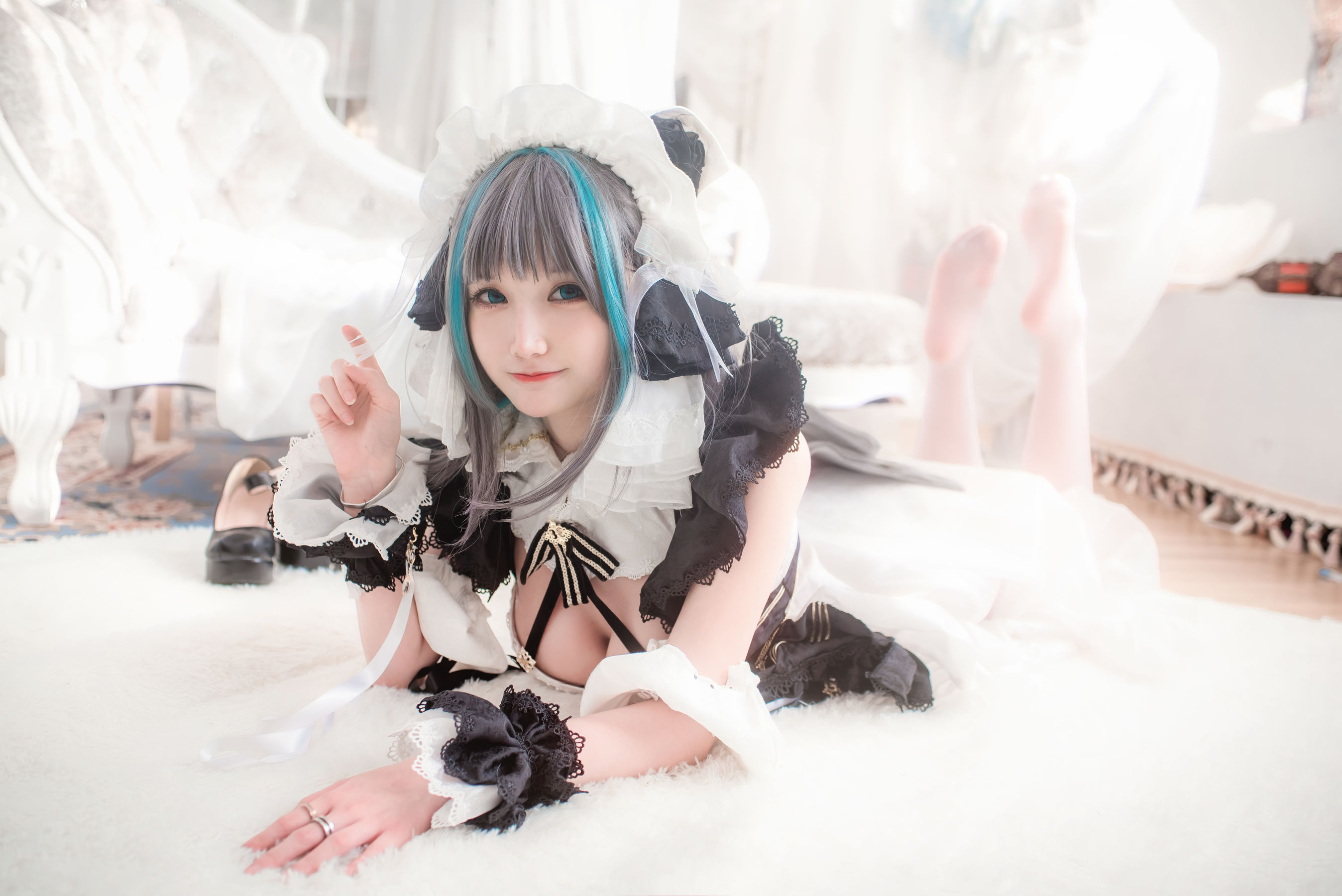 [网红COS] COS妹子仙九Airi - 柴郡女仆