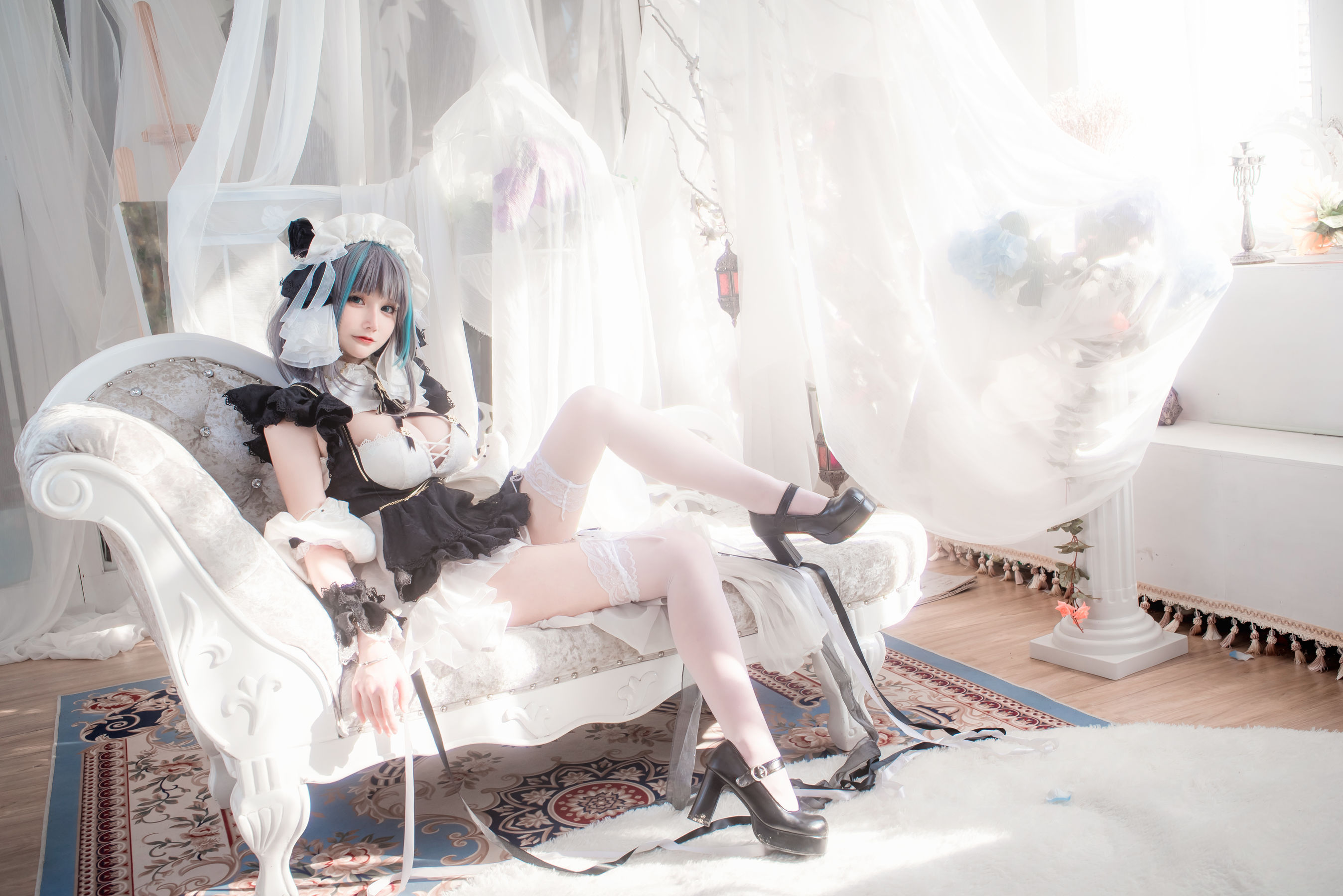 [网红COS] COS妹子仙九Airi - 柴郡女仆