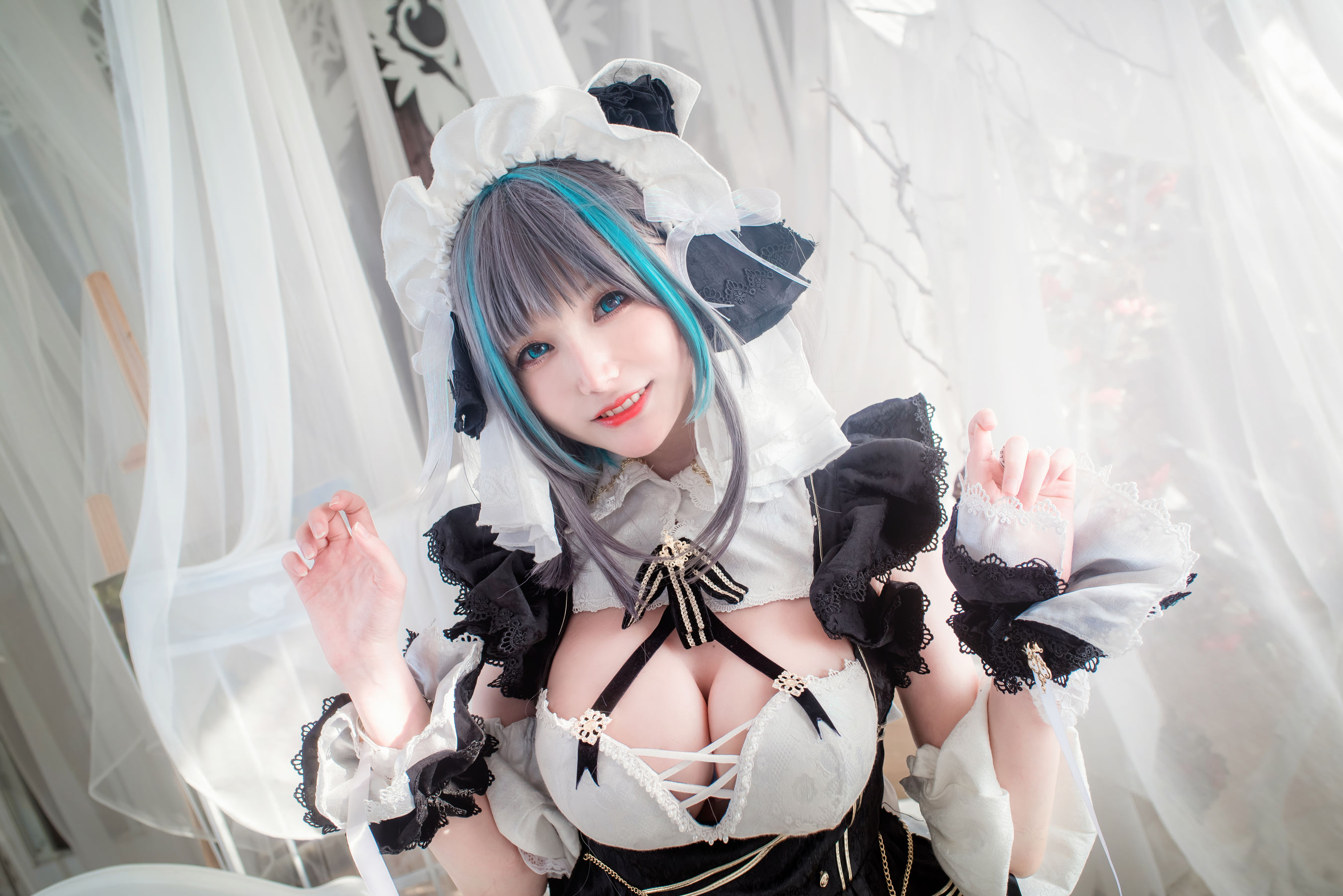 [网红COS] COS妹子仙九Airi - 柴郡女仆