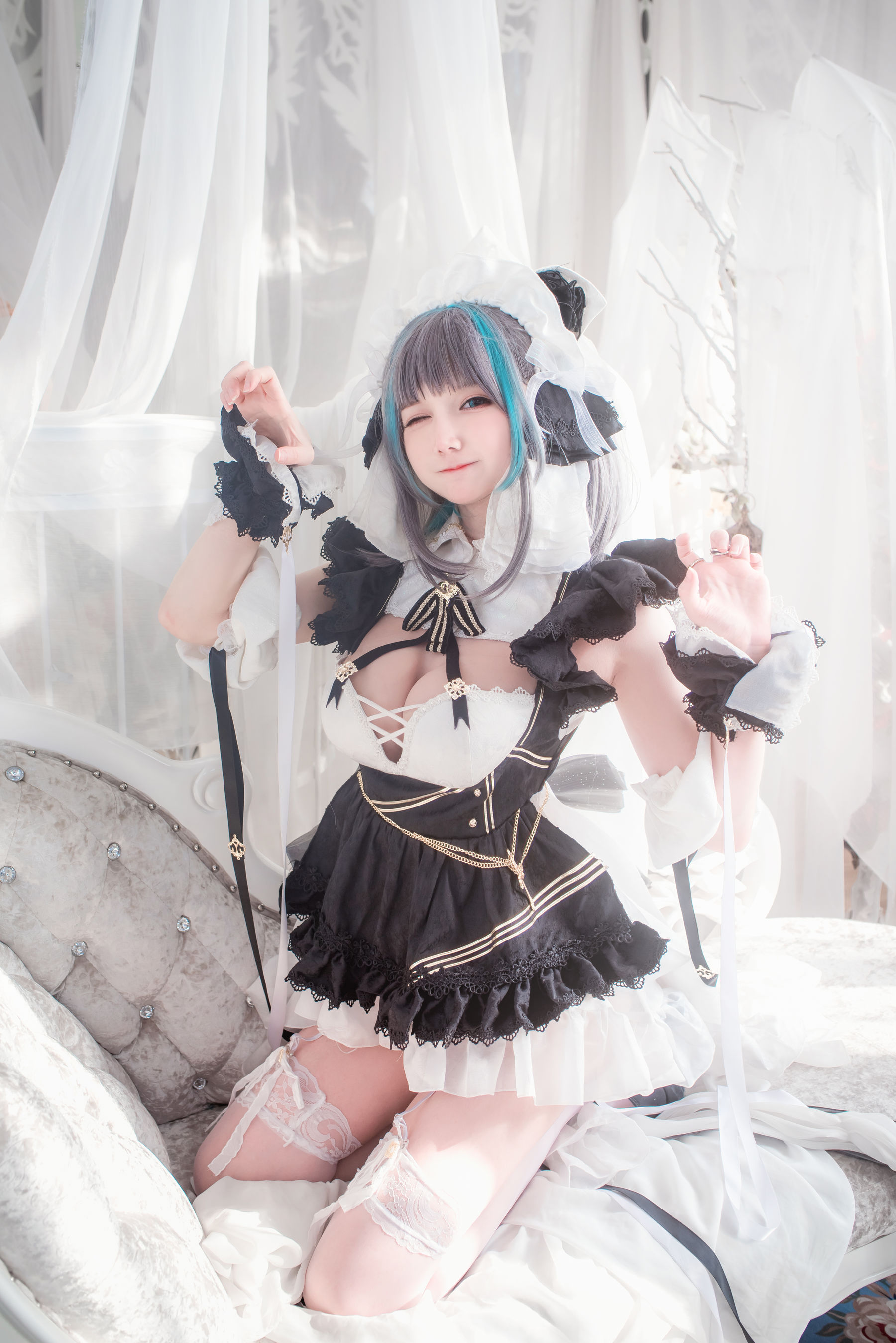 [网红COS] COS妹子仙九Airi - 柴郡女仆