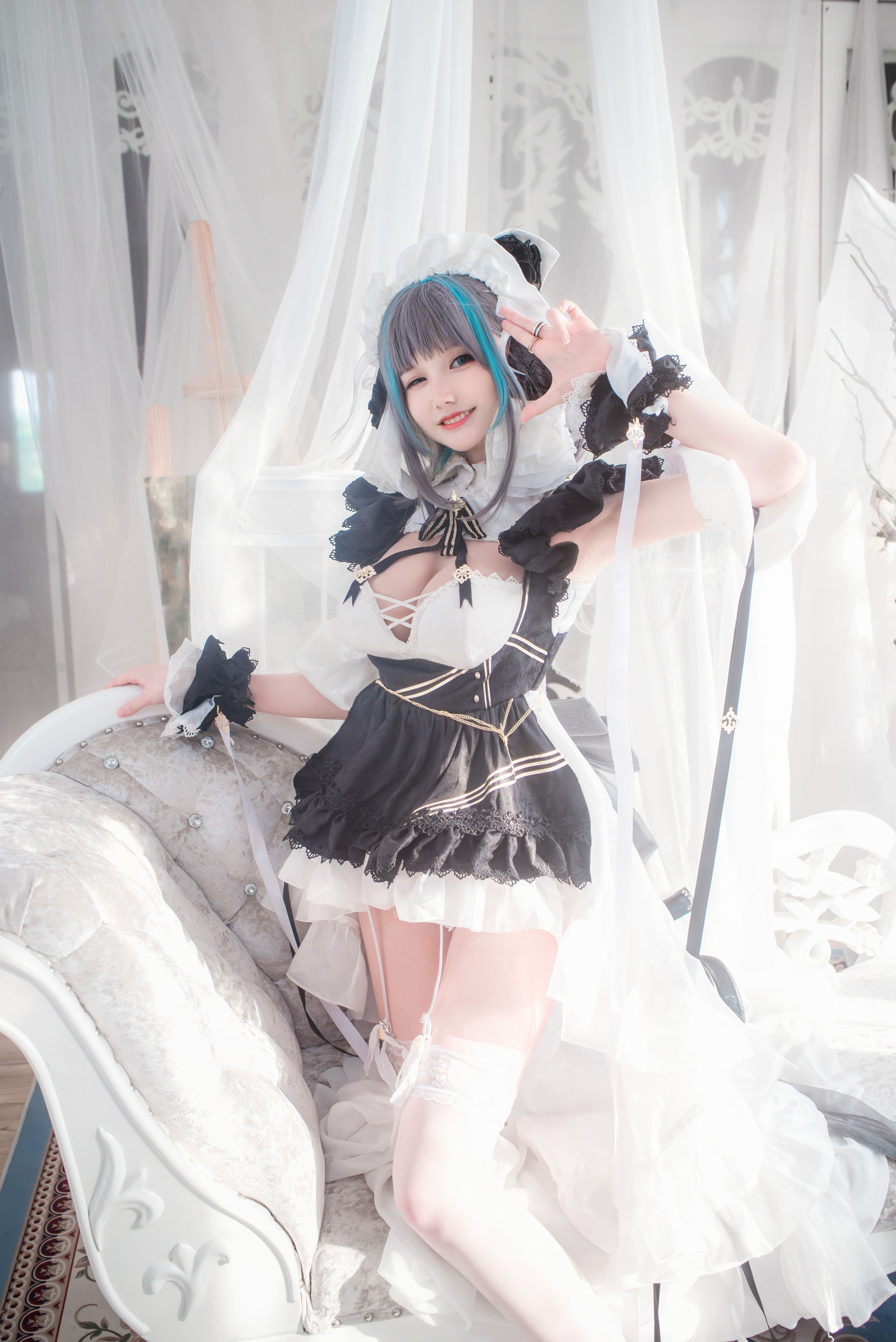 [网红COS] COS妹子仙九Airi - 柴郡女仆