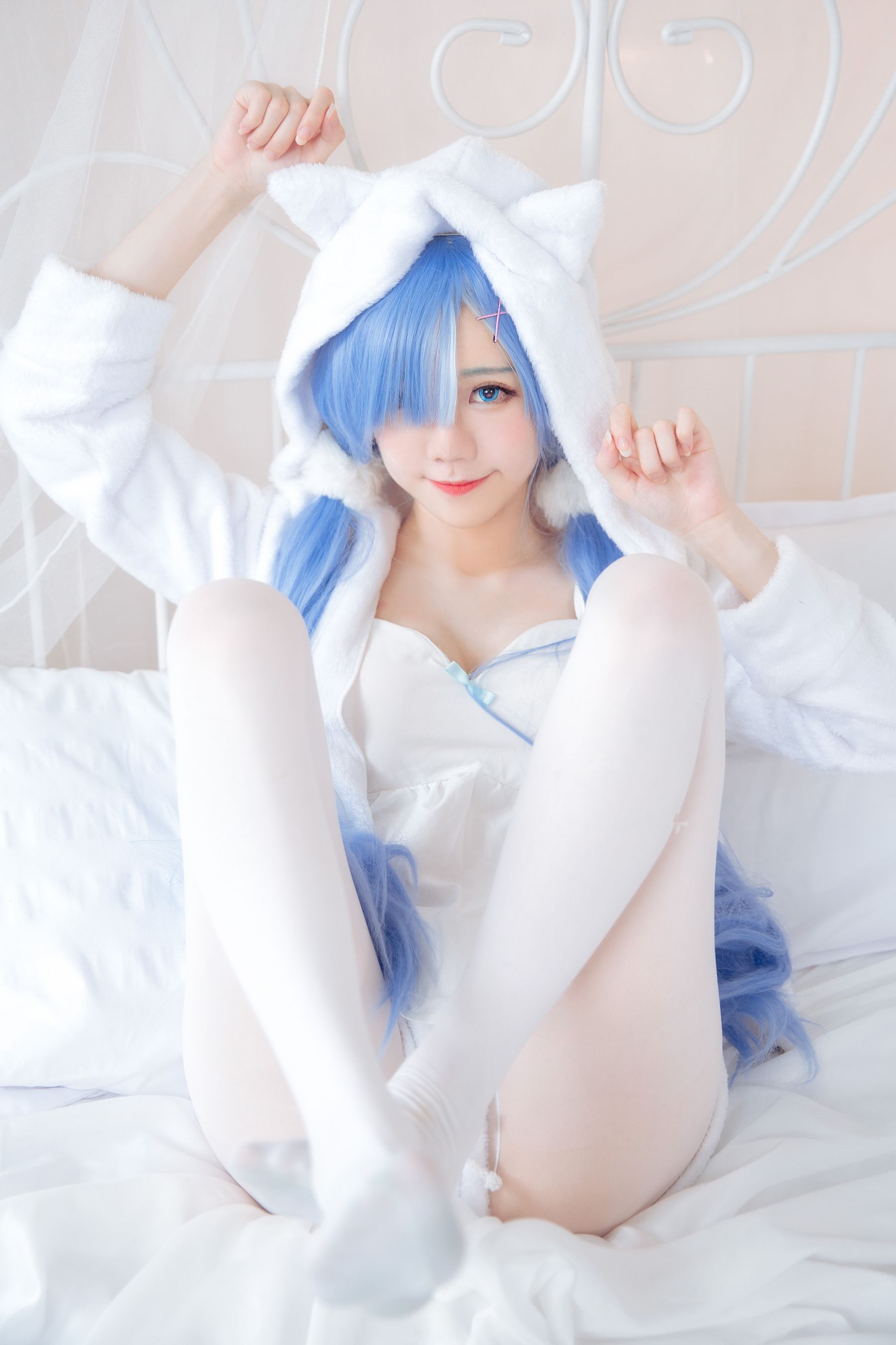 [网红COS] Sally Dorasnow - Rem White Kitty