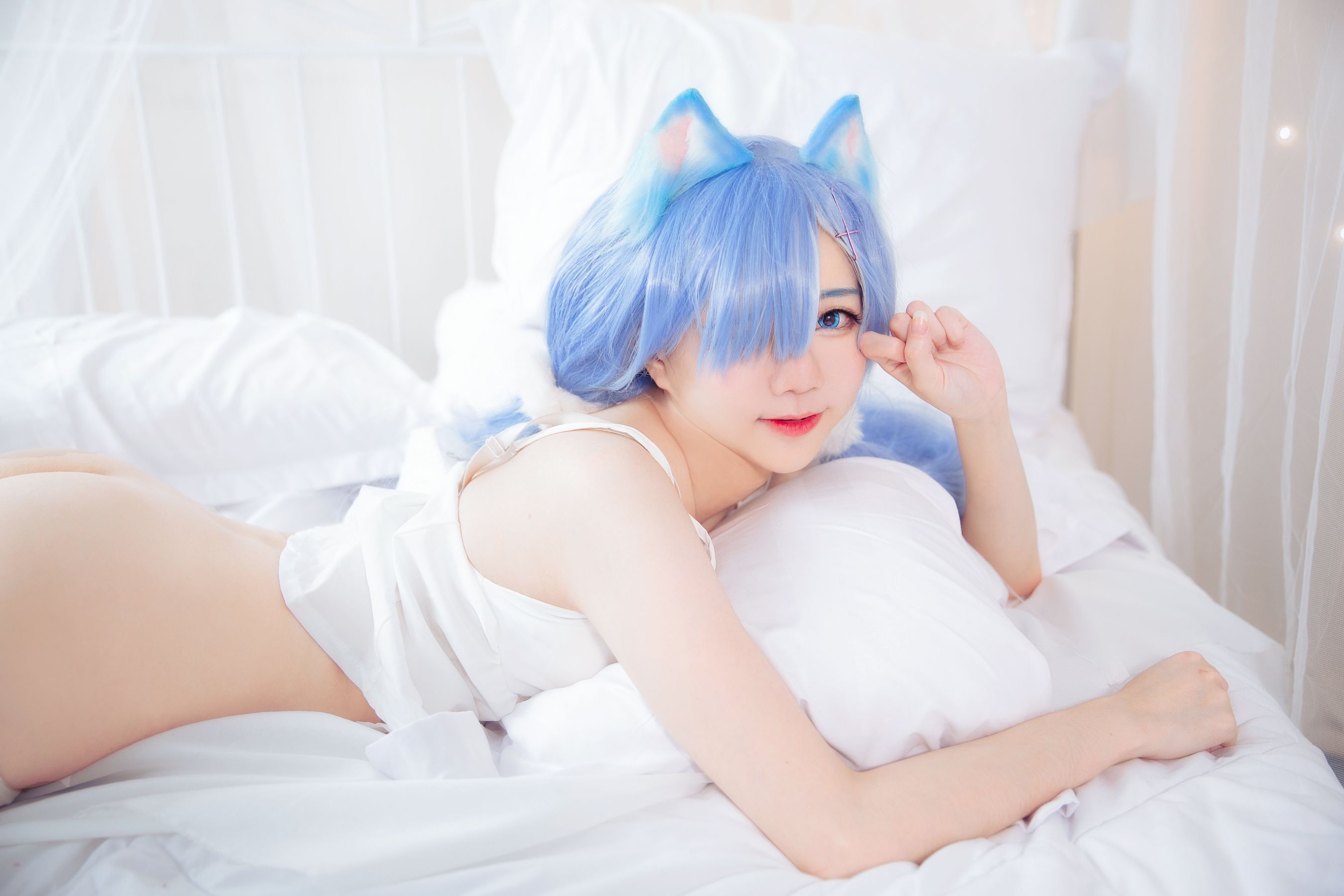 [网红COS] Sally Dorasnow - Rem White Kitty