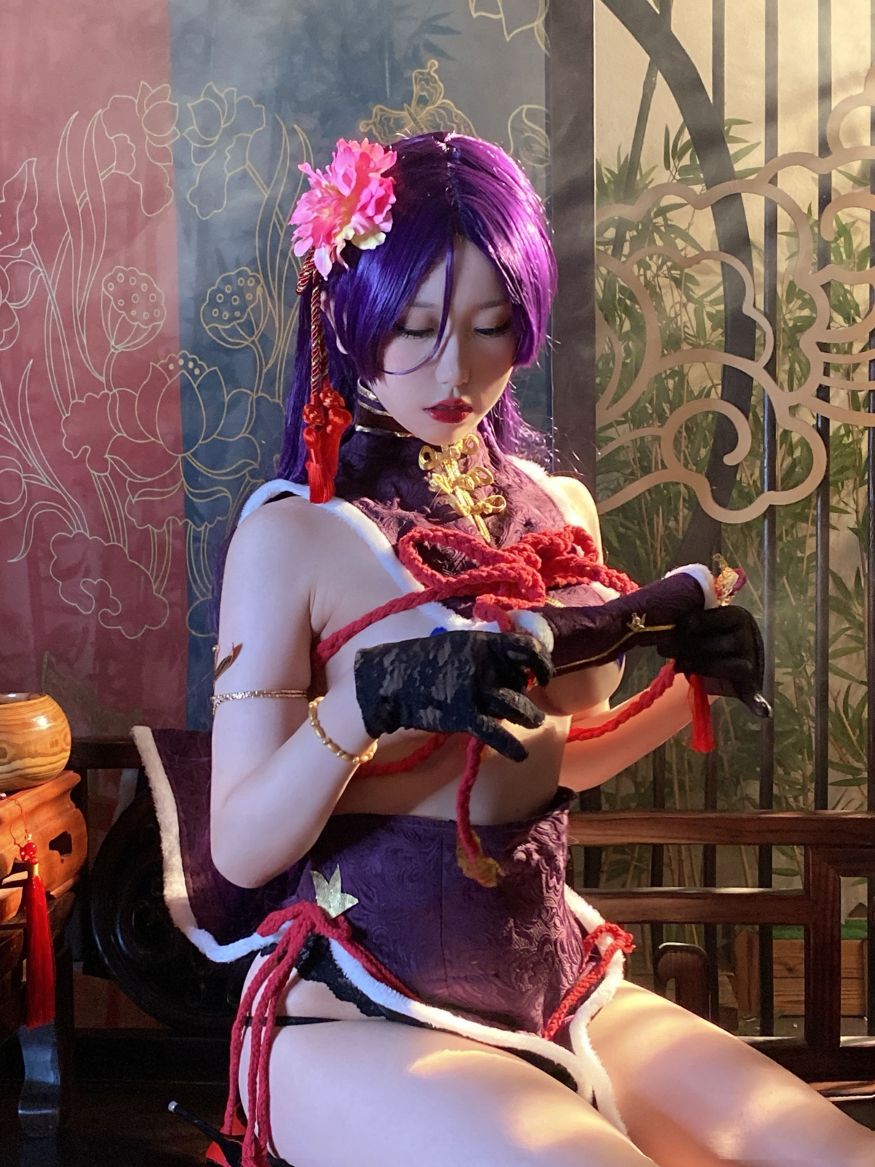 [网红COS] 一北亦北 - 奶光旗袍