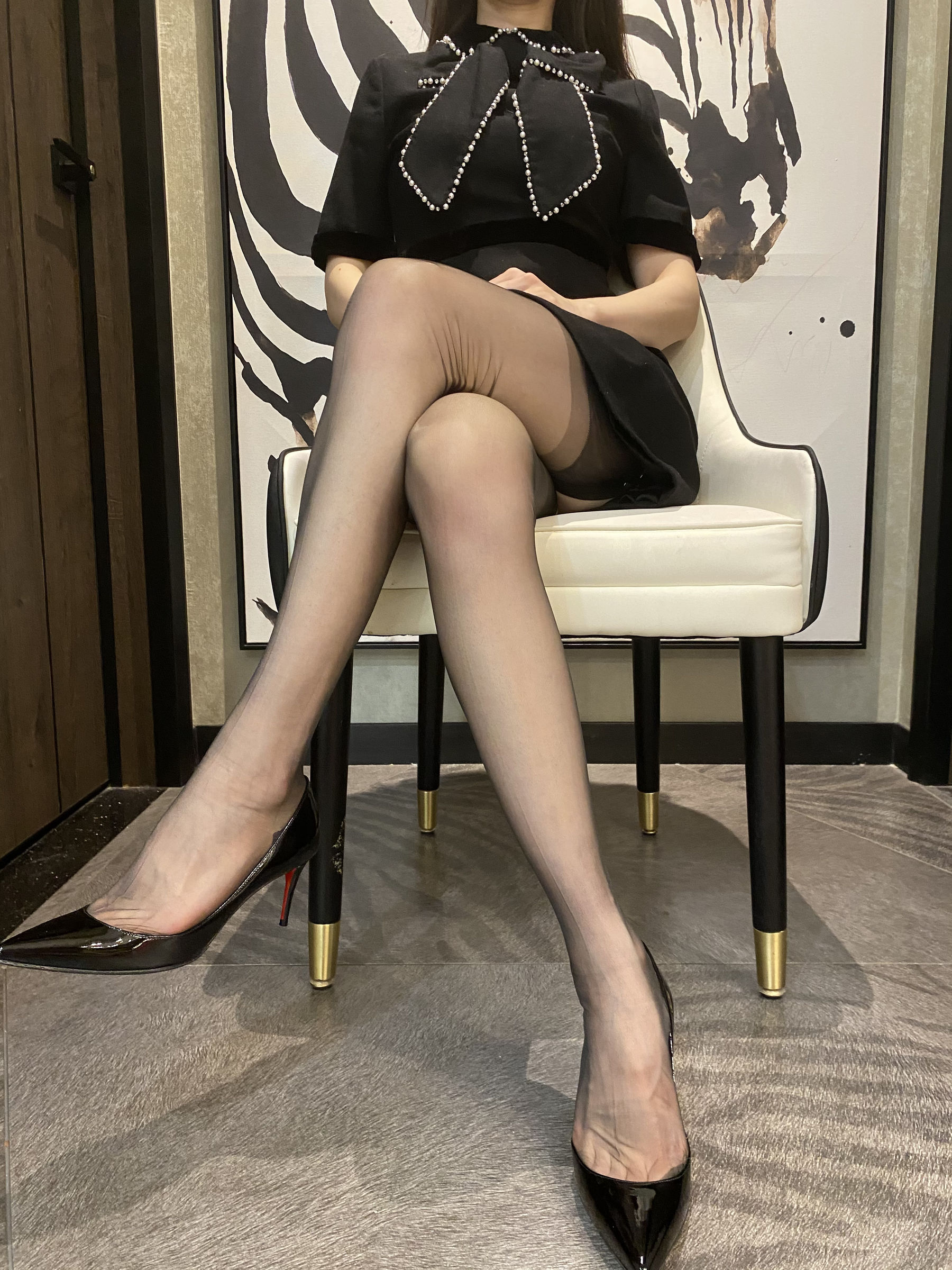 丝足博主麋鹿_Monroe 2021.02.01 黑丝吊带袜