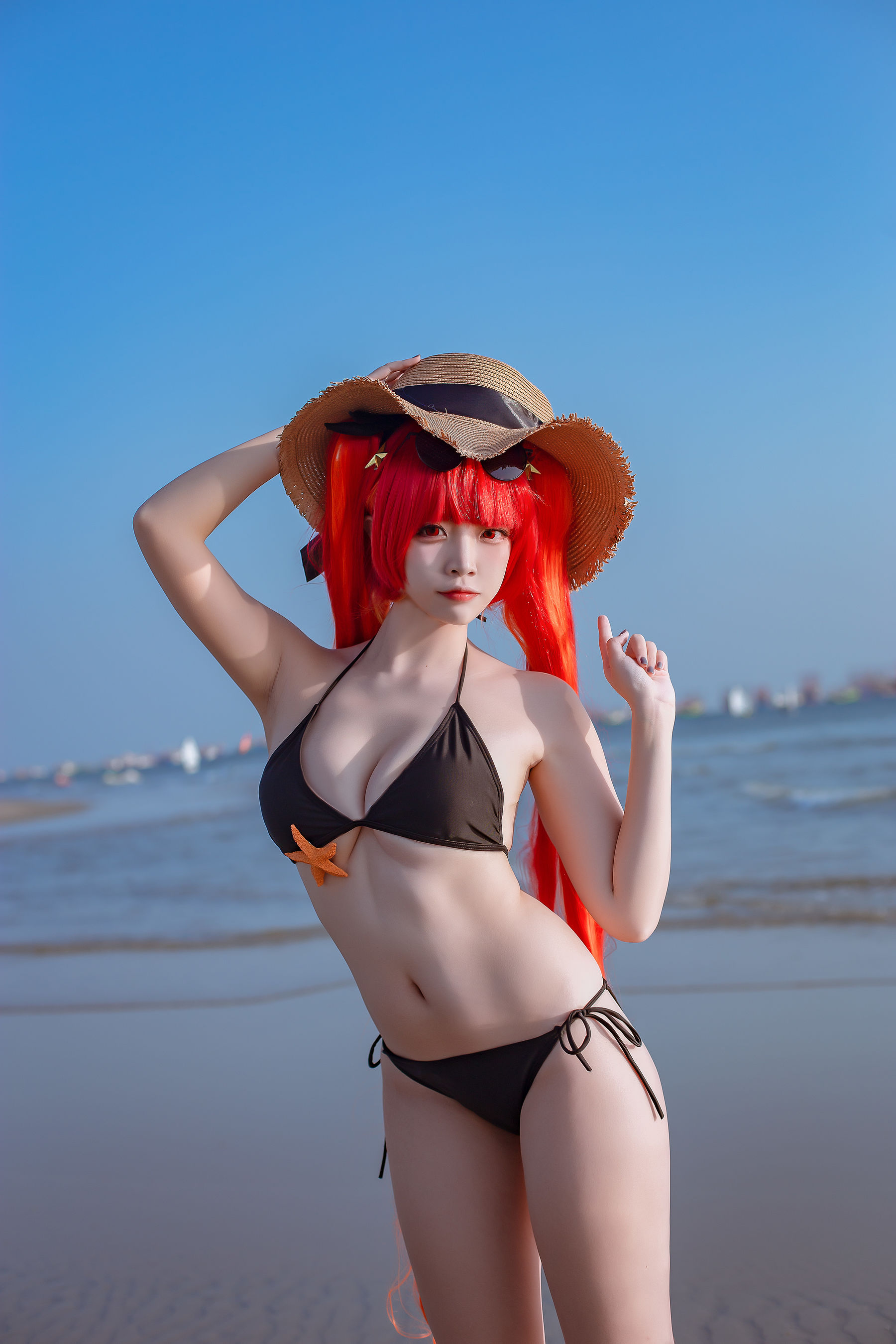 [网红COS] 人气Coser二佐Nisa - 碧蓝 火奴鲁鲁泳装