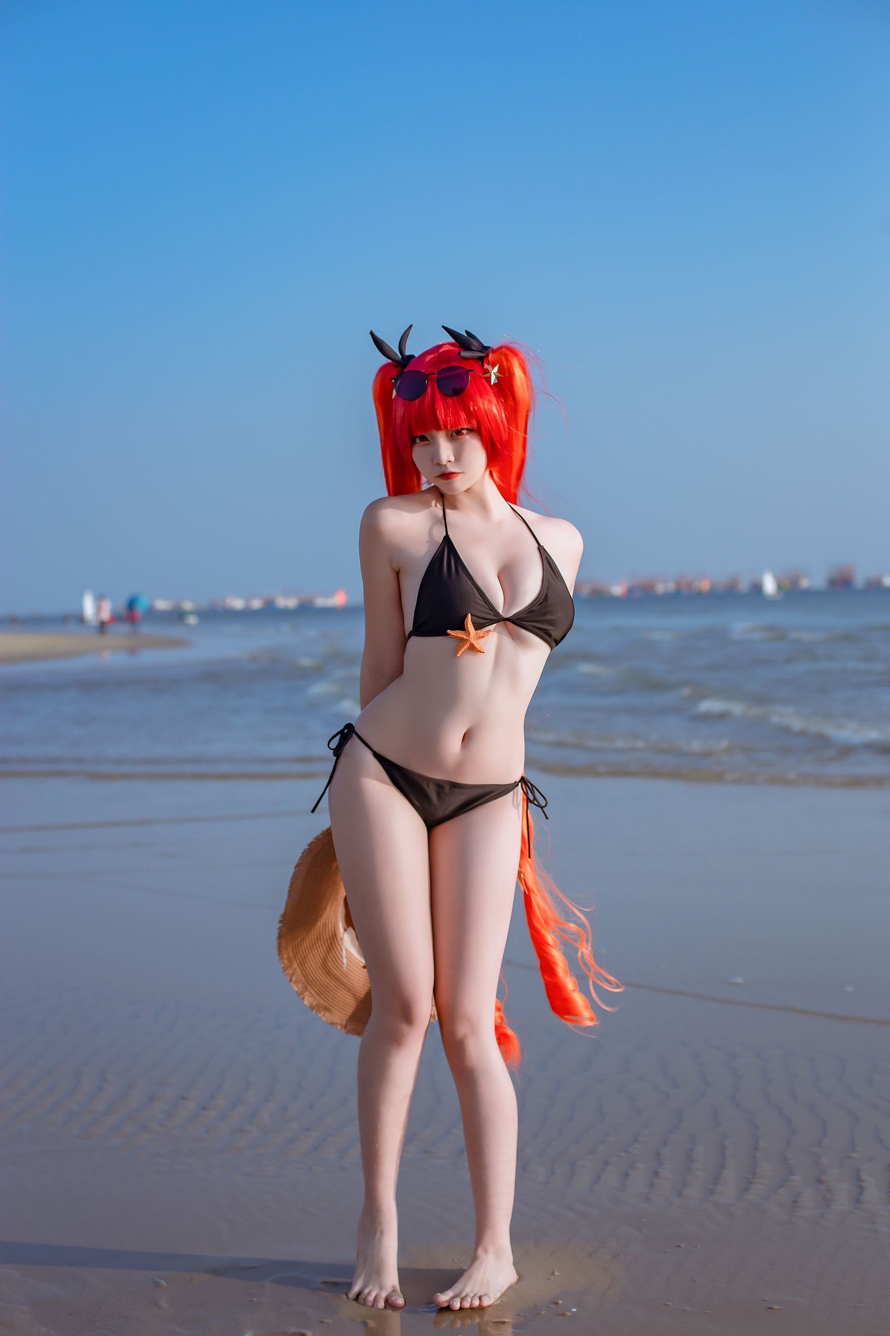 [网红COS] 人气Coser二佐Nisa - 碧蓝 火奴鲁鲁泳装