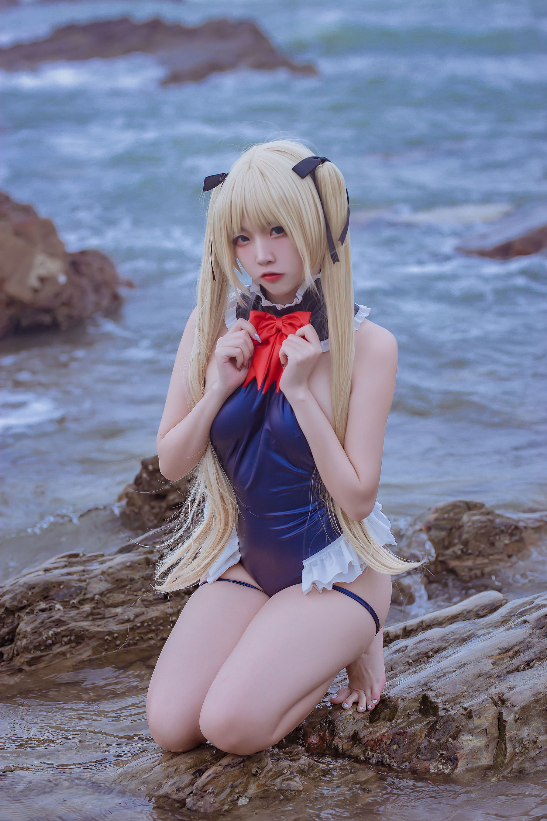 [网红COS] 人气Coser二佐Nisa - 碧蓝 玛丽罗斯泳装
