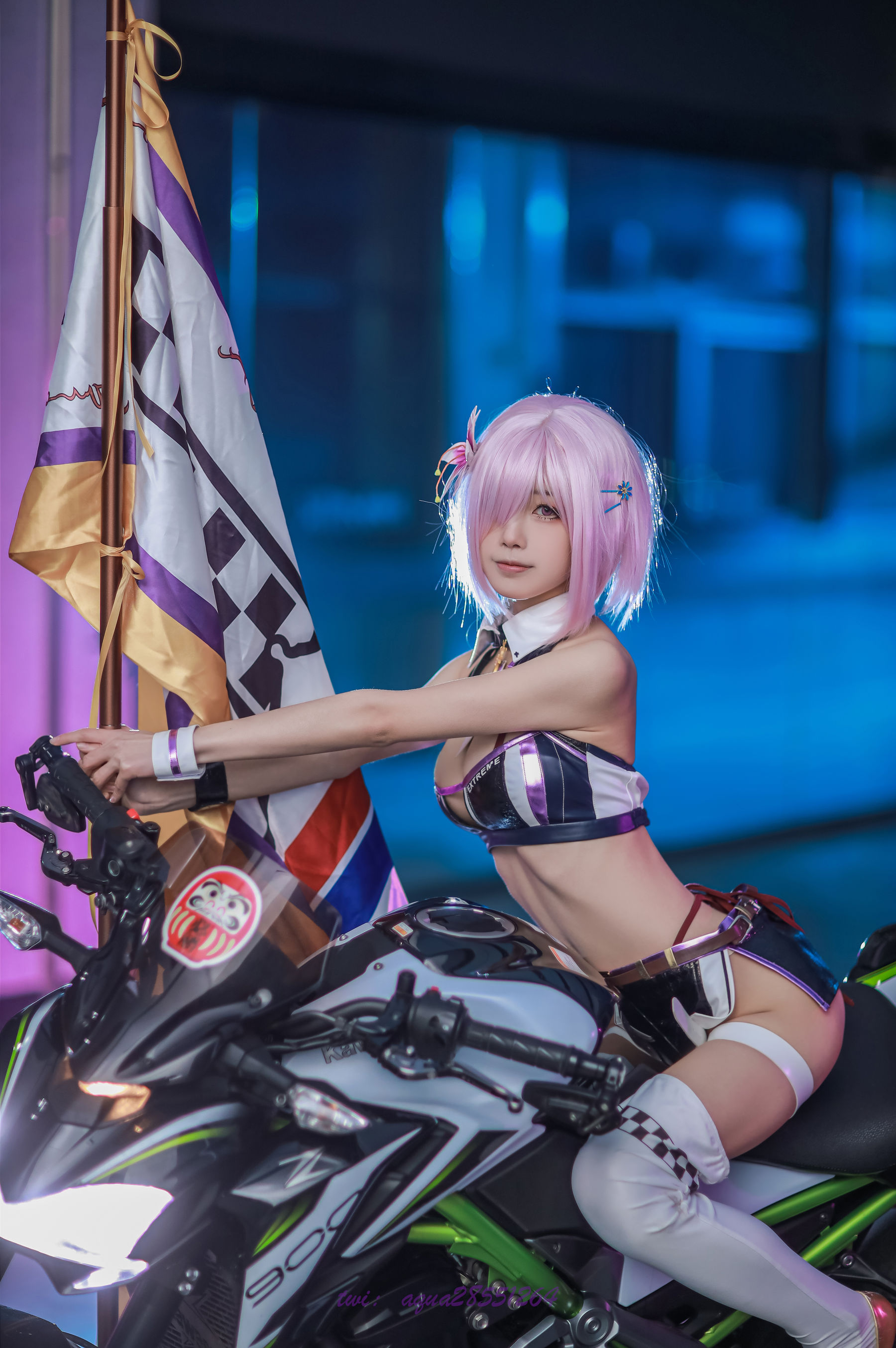 [网红COS] 动漫博主水淼aqua - 玛修-同人机车装