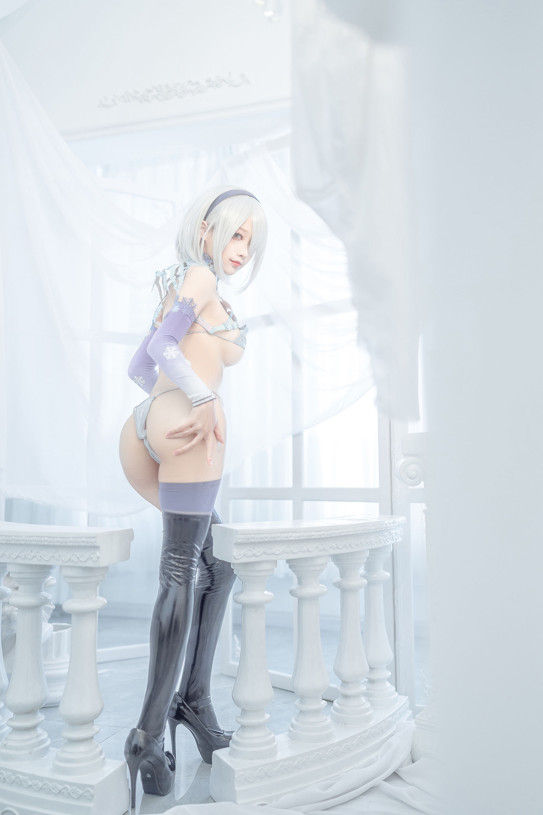 [网红COS] 动漫博主蠢沫沫 - 2B冰雪