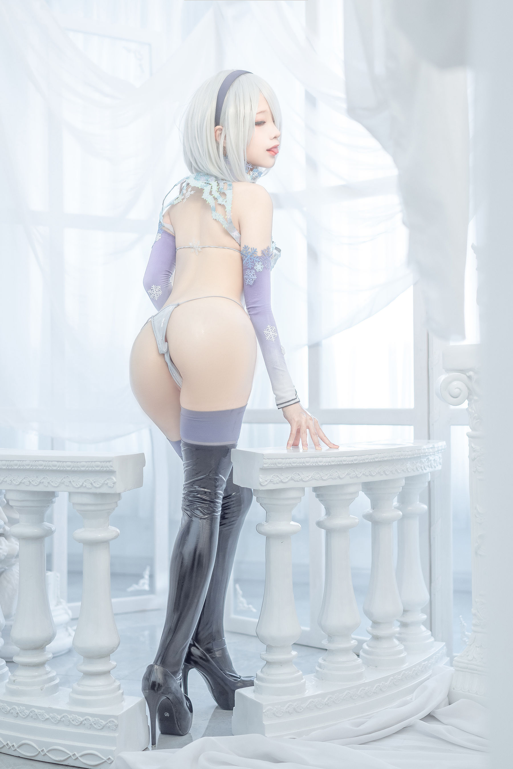 [网红COS] 动漫博主蠢沫沫 - 2B冰雪