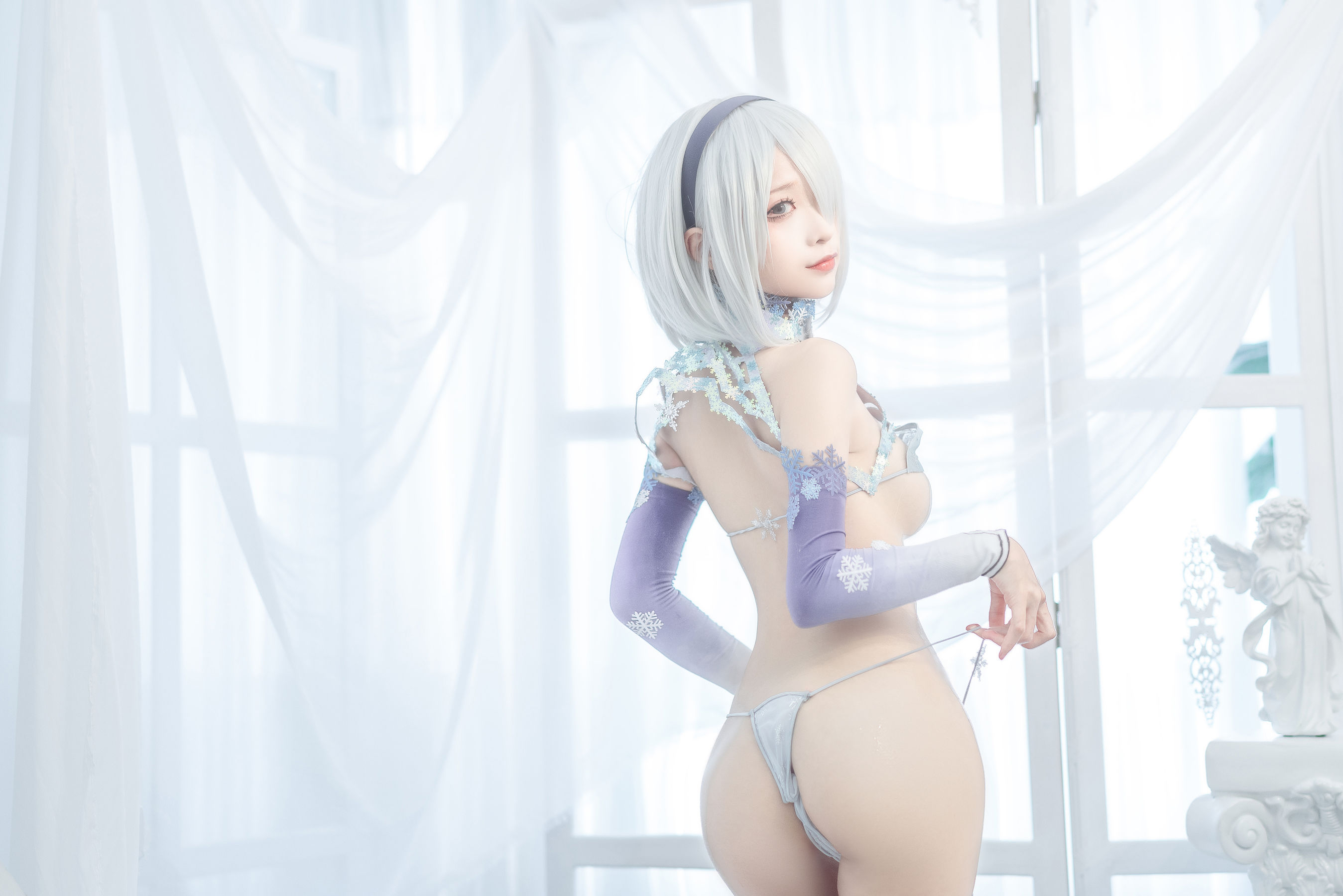 [网红COS] 动漫博主蠢沫沫 - 2B冰雪