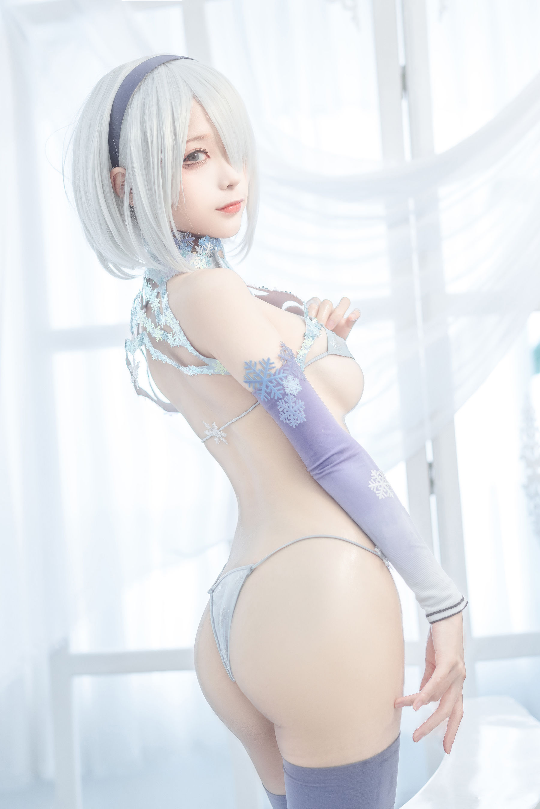 [网红COS] 动漫博主蠢沫沫 - 2B冰雪