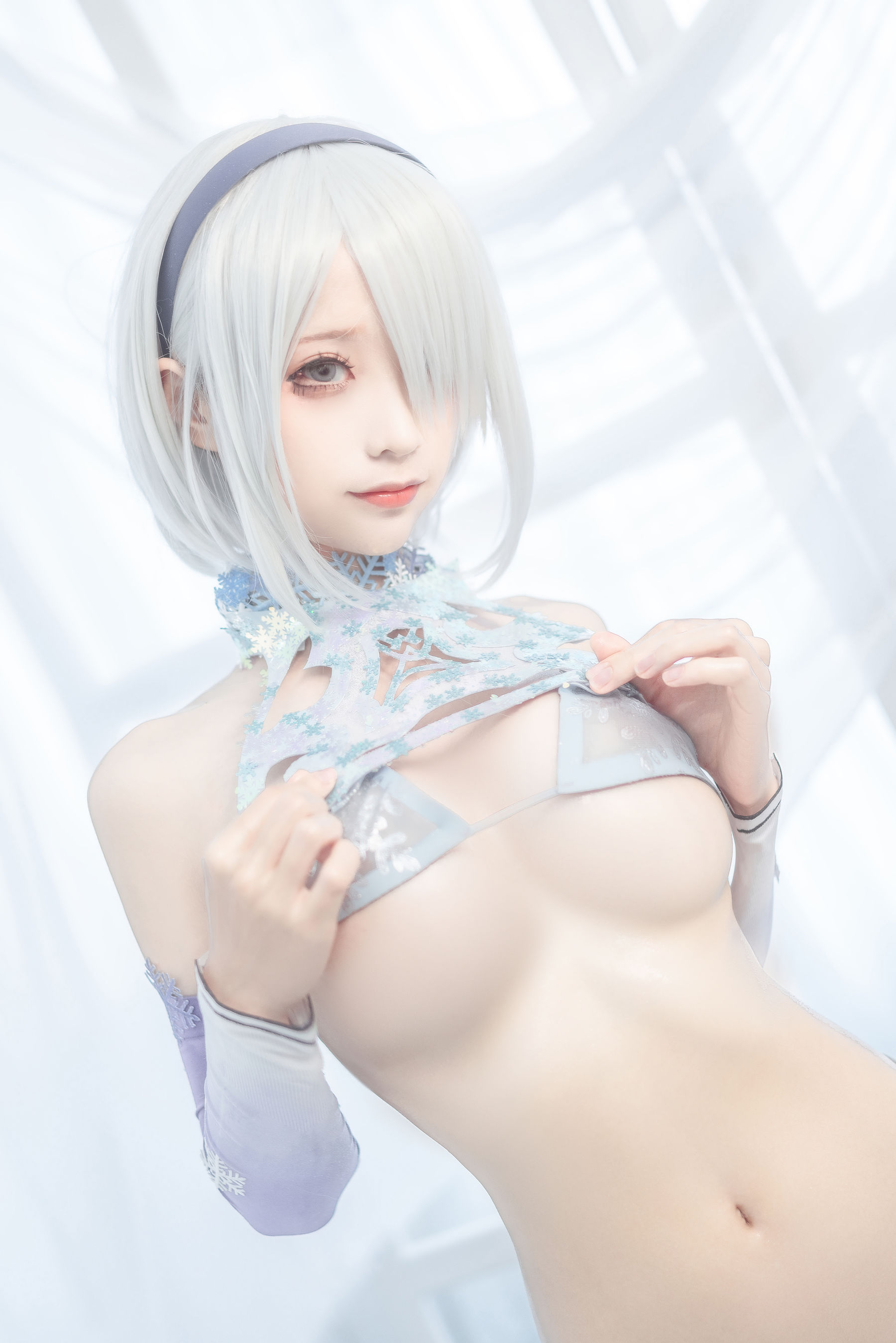 [网红COS] 动漫博主蠢沫沫 - 2B冰雪