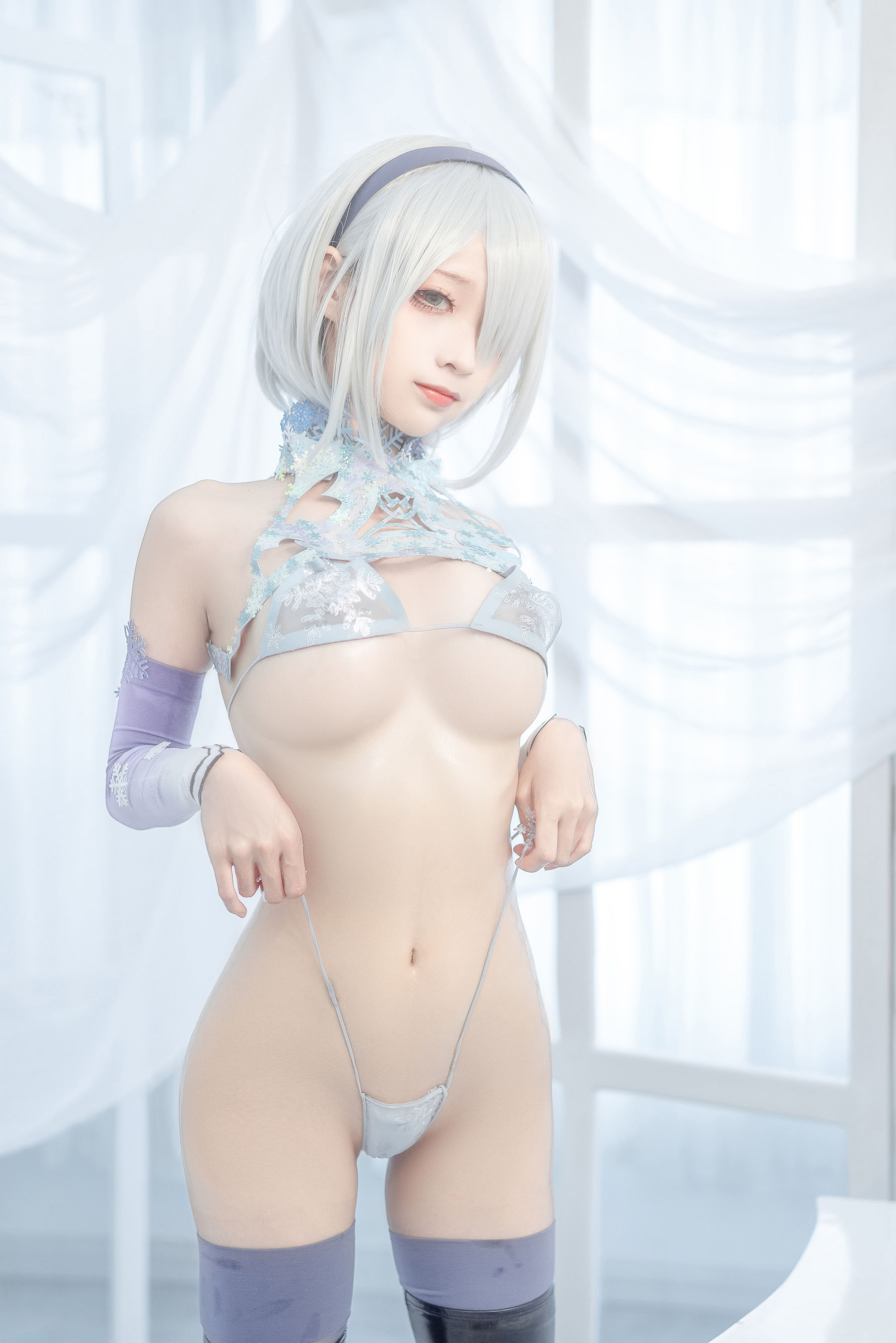 [网红COS] 动漫博主蠢沫沫 - 2B冰雪