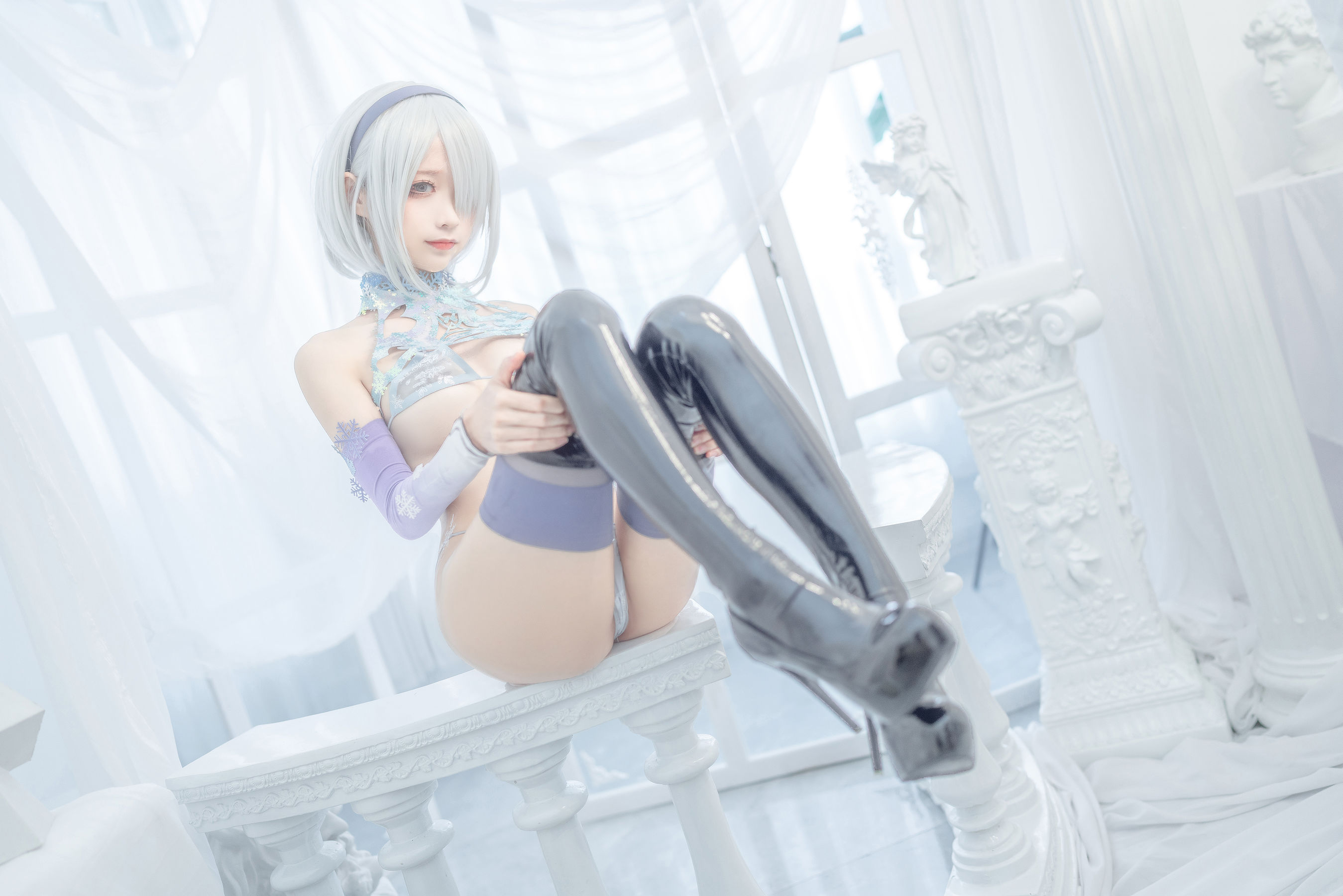 [网红COS] 动漫博主蠢沫沫 - 2B冰雪