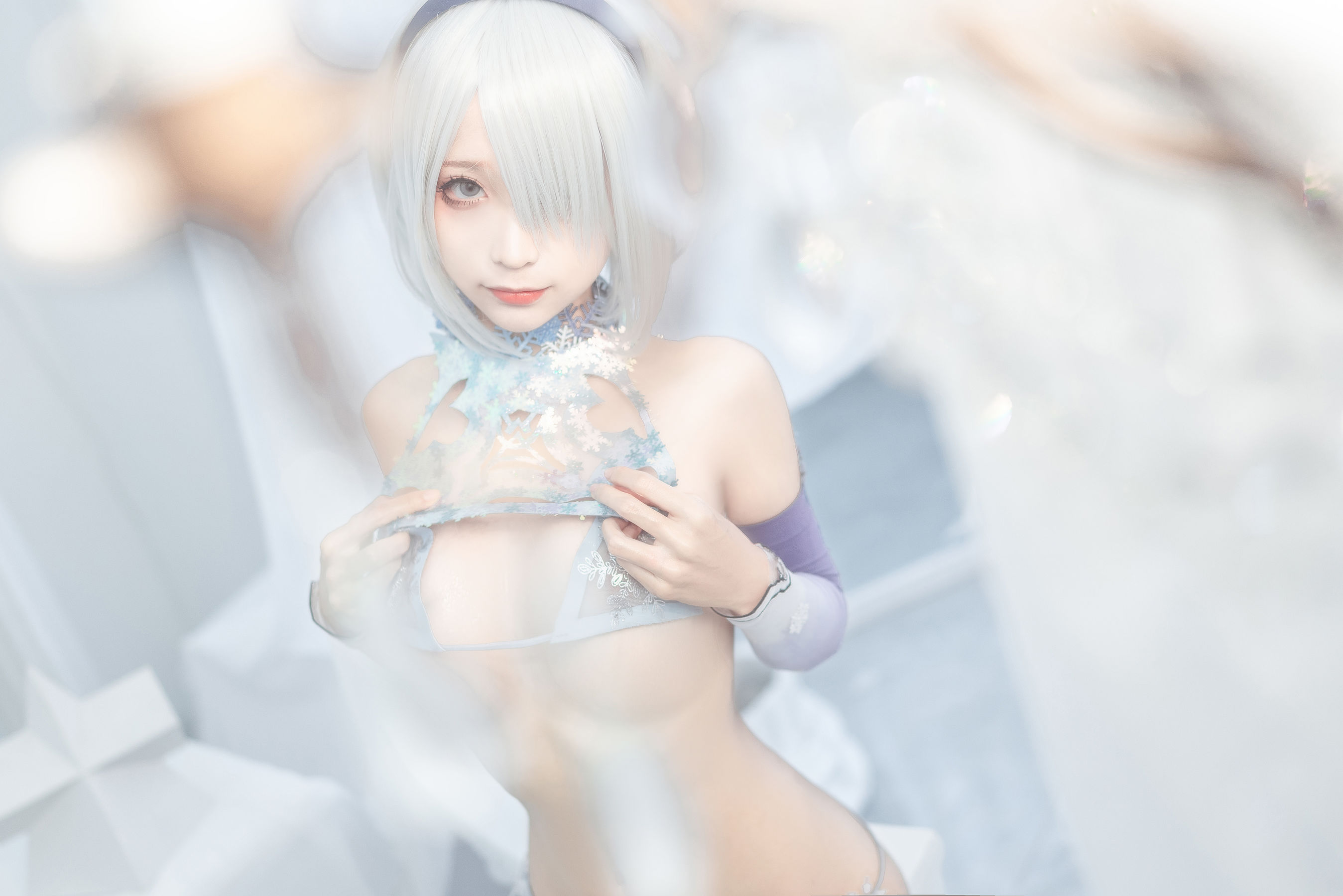 [网红COS] 动漫博主蠢沫沫 - 2B冰雪