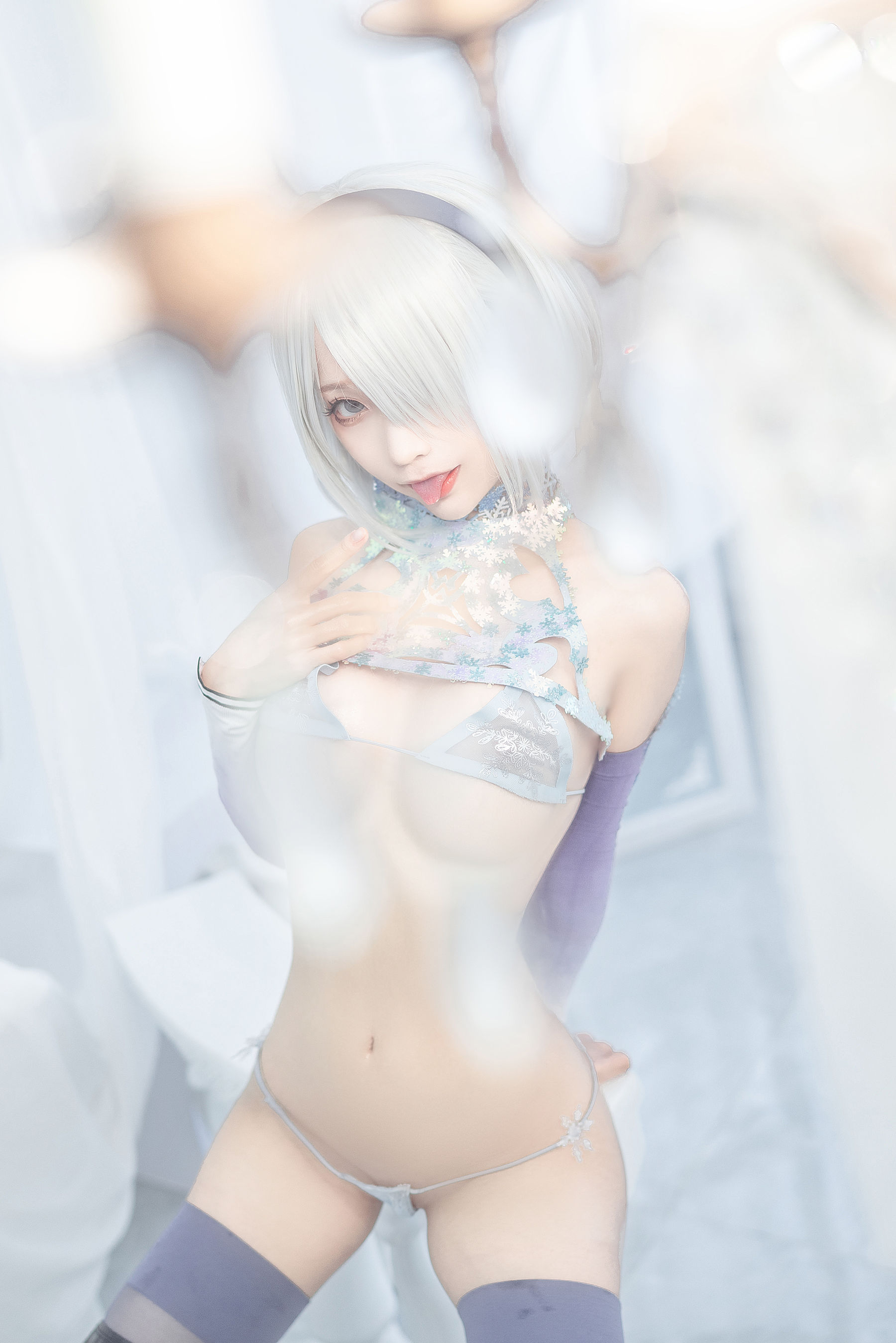 [网红COS] 动漫博主蠢沫沫 - 2B冰雪