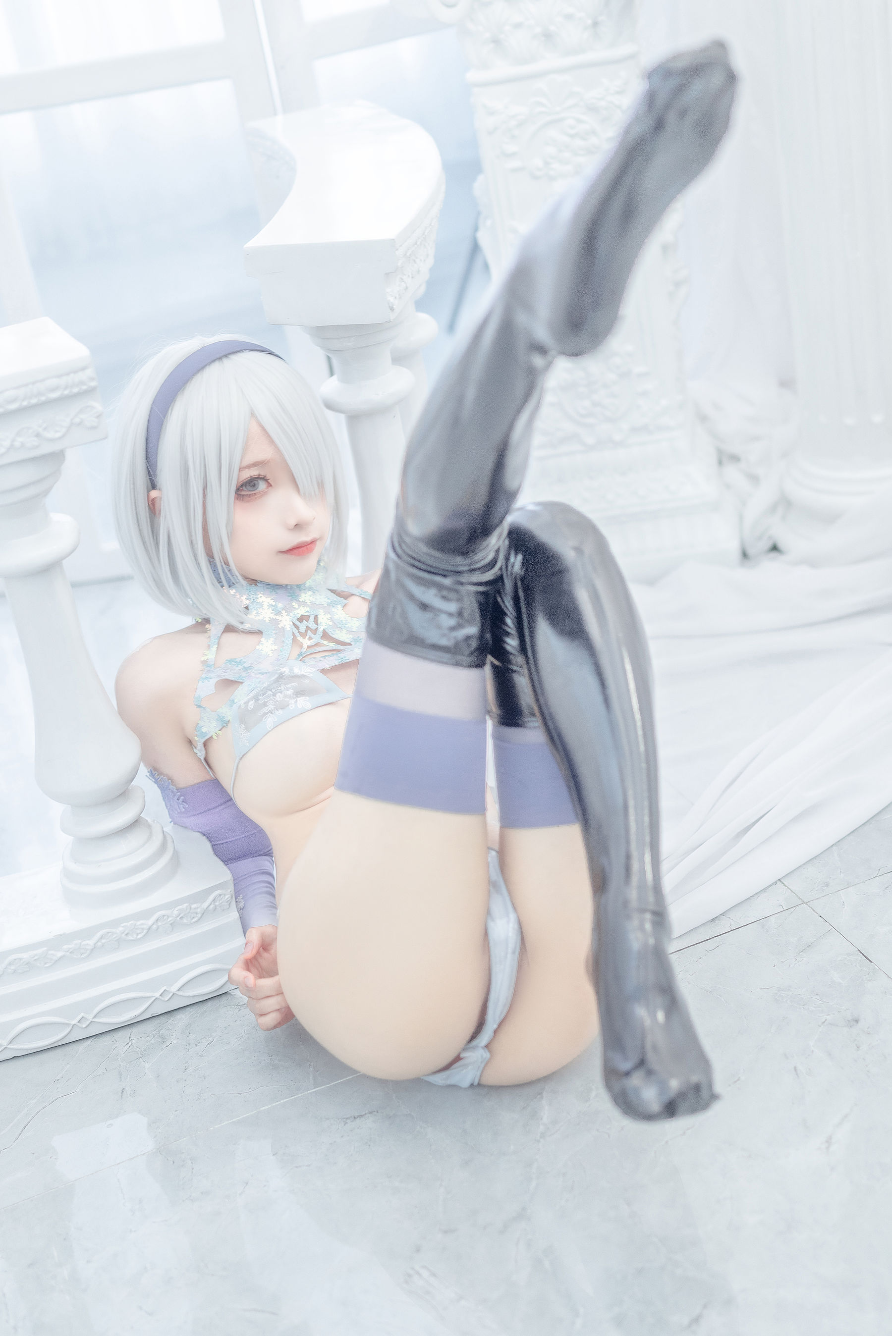 [网红COS] 动漫博主蠢沫沫 - 2B冰雪