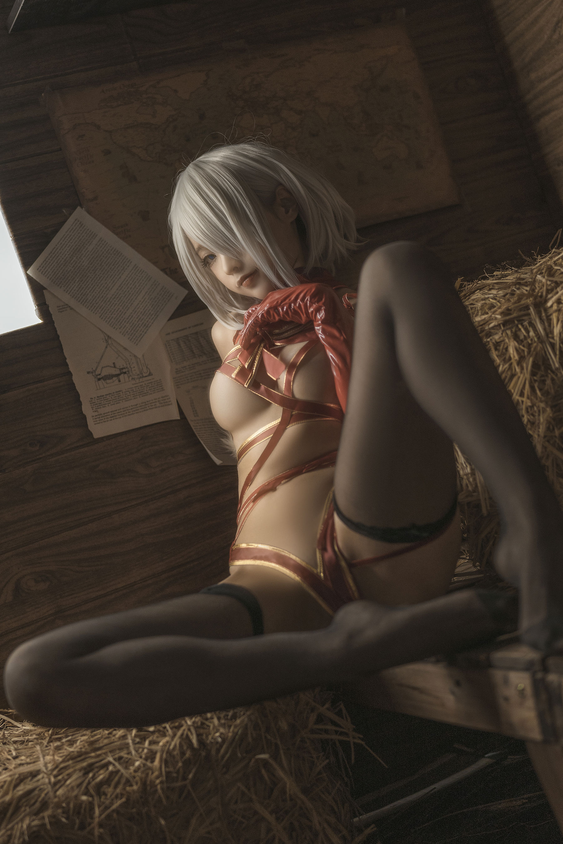 [网红COS] 动漫博主蠢沫沫 - 2B圣诞