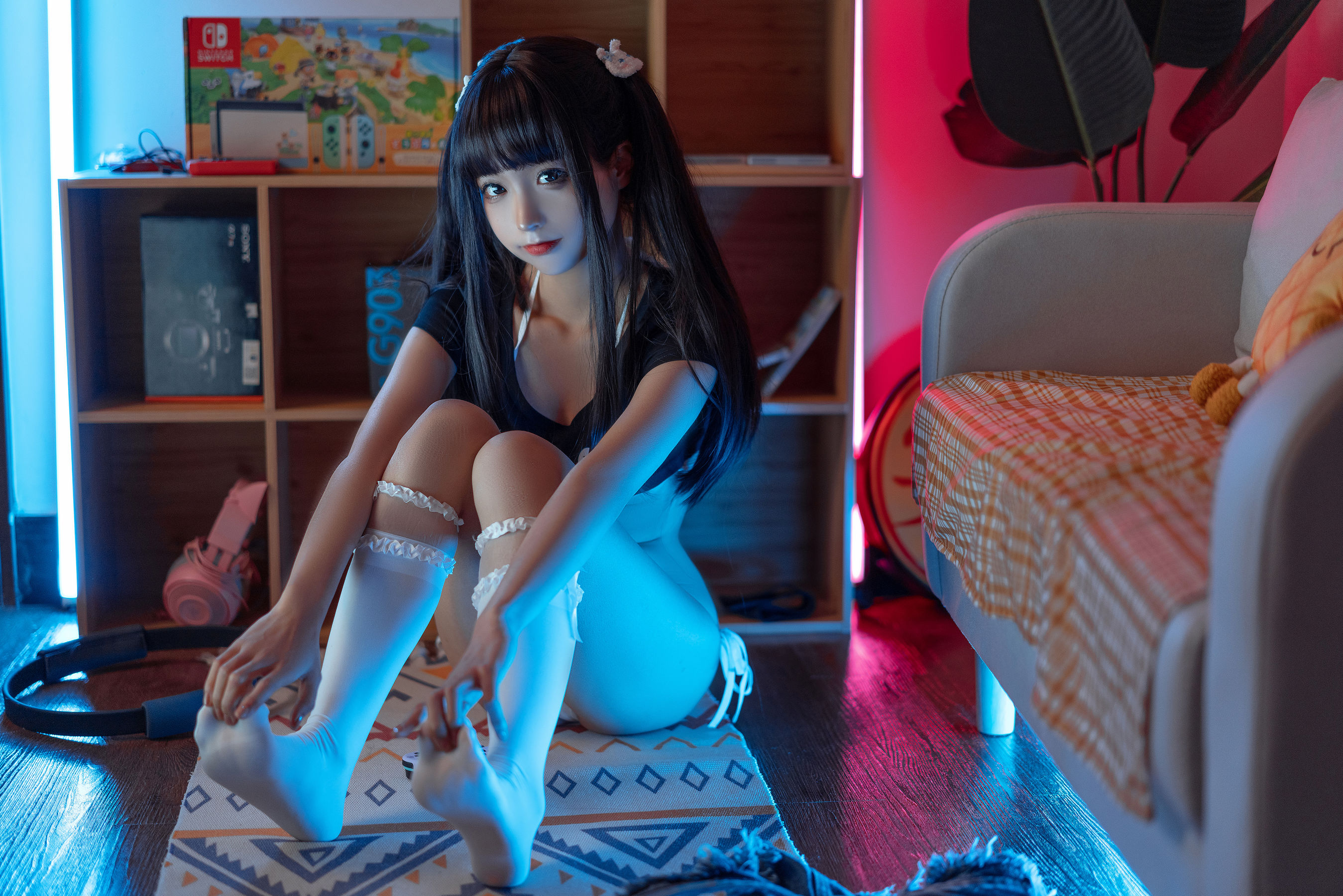 [网红COS] 动漫博主蠢沫沫 - 健身环