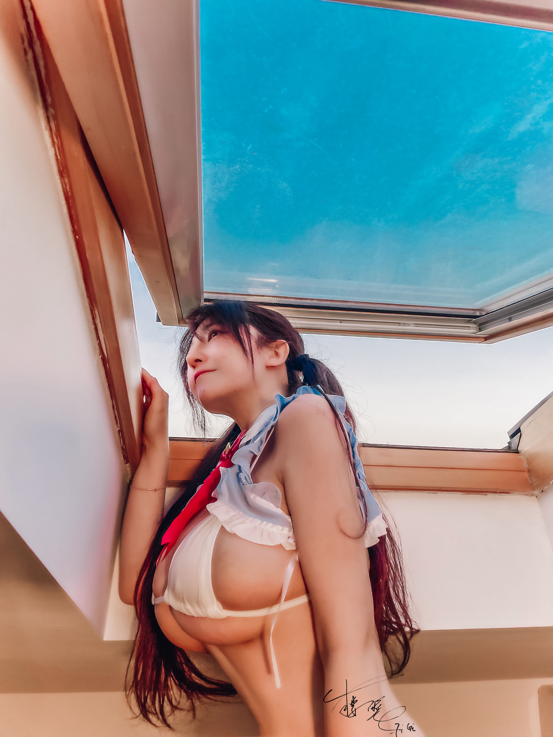 [网红COS] 网络红人樱晚gigi - 蓝色比基尼