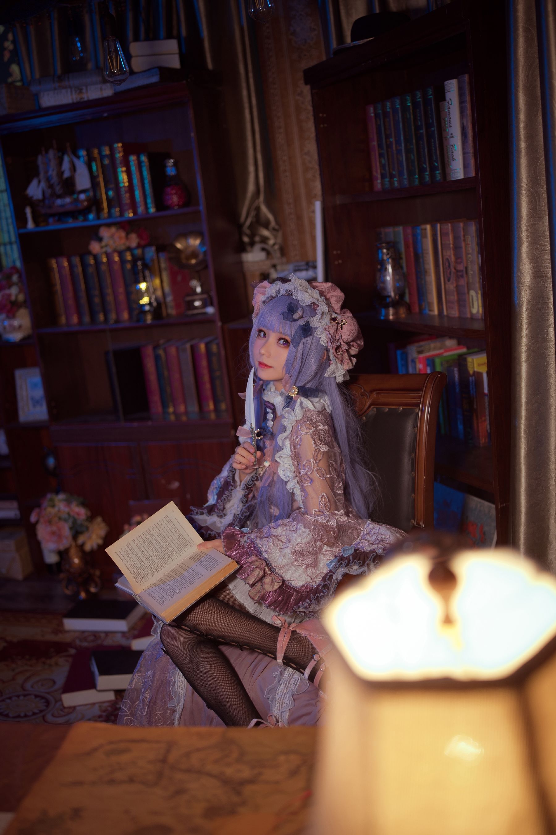 [网红COS] 花柒Hana - 帕秋莉睡衣