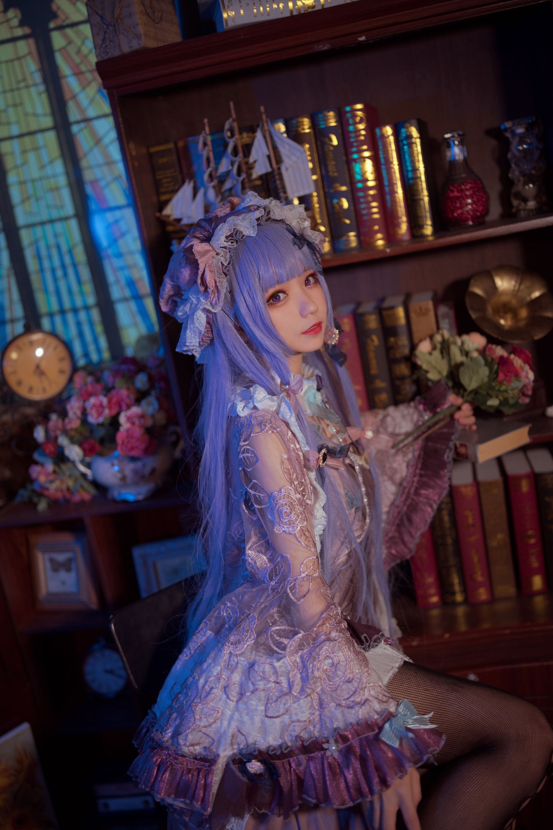 [网红COS] 花柒Hana - 帕秋莉睡衣