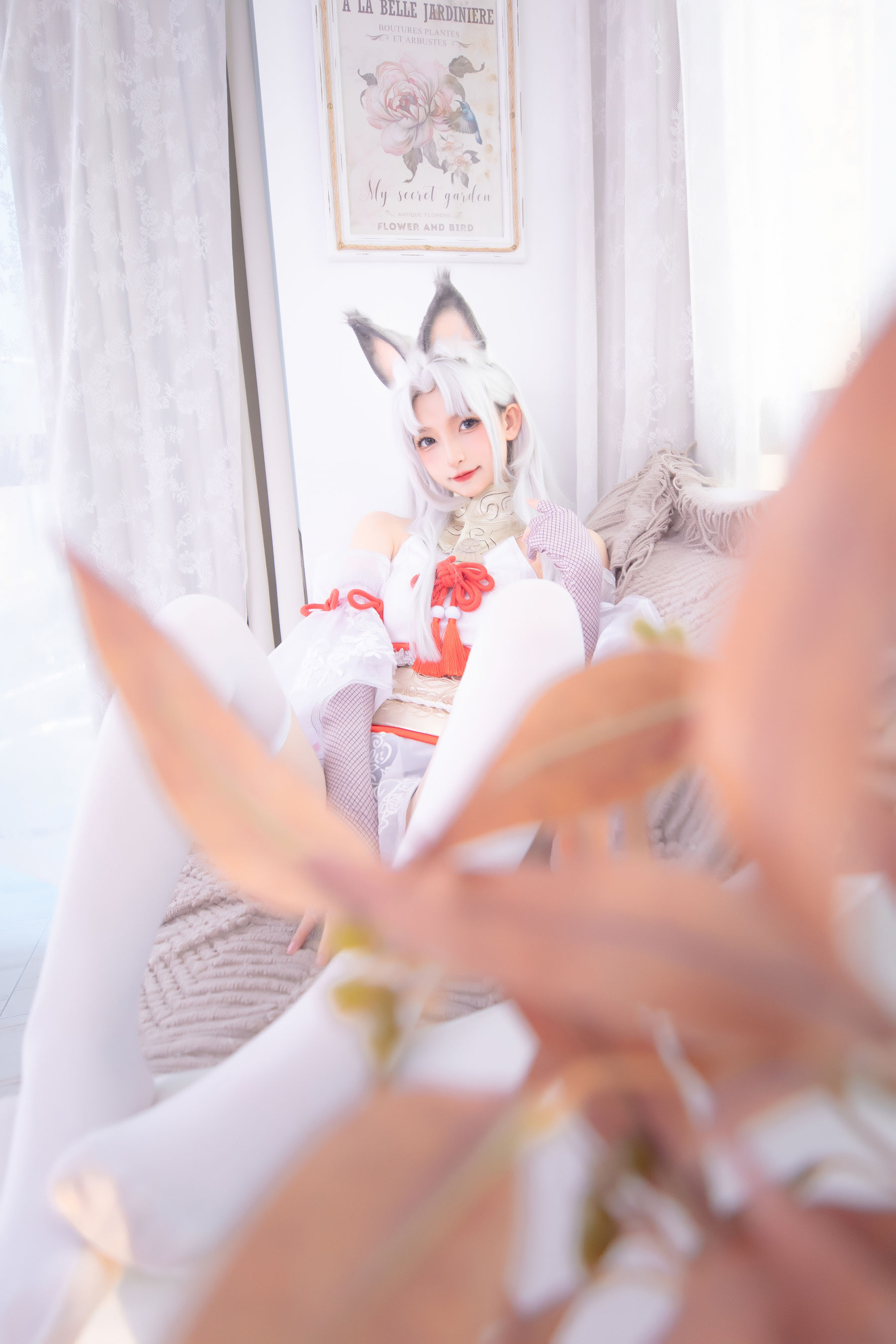 [网红COS] 萝莉神楽板真冬 白丝胡桃