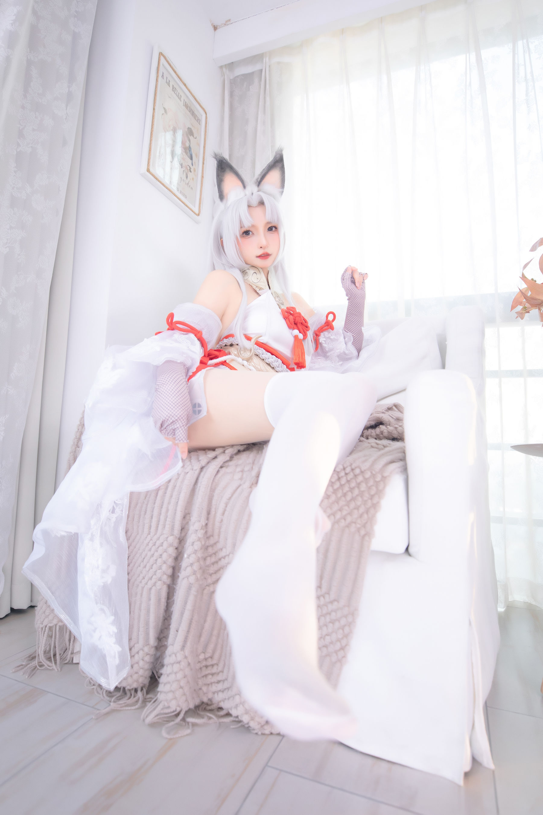 [网红COS] 萝莉神楽板真冬 白丝胡桃