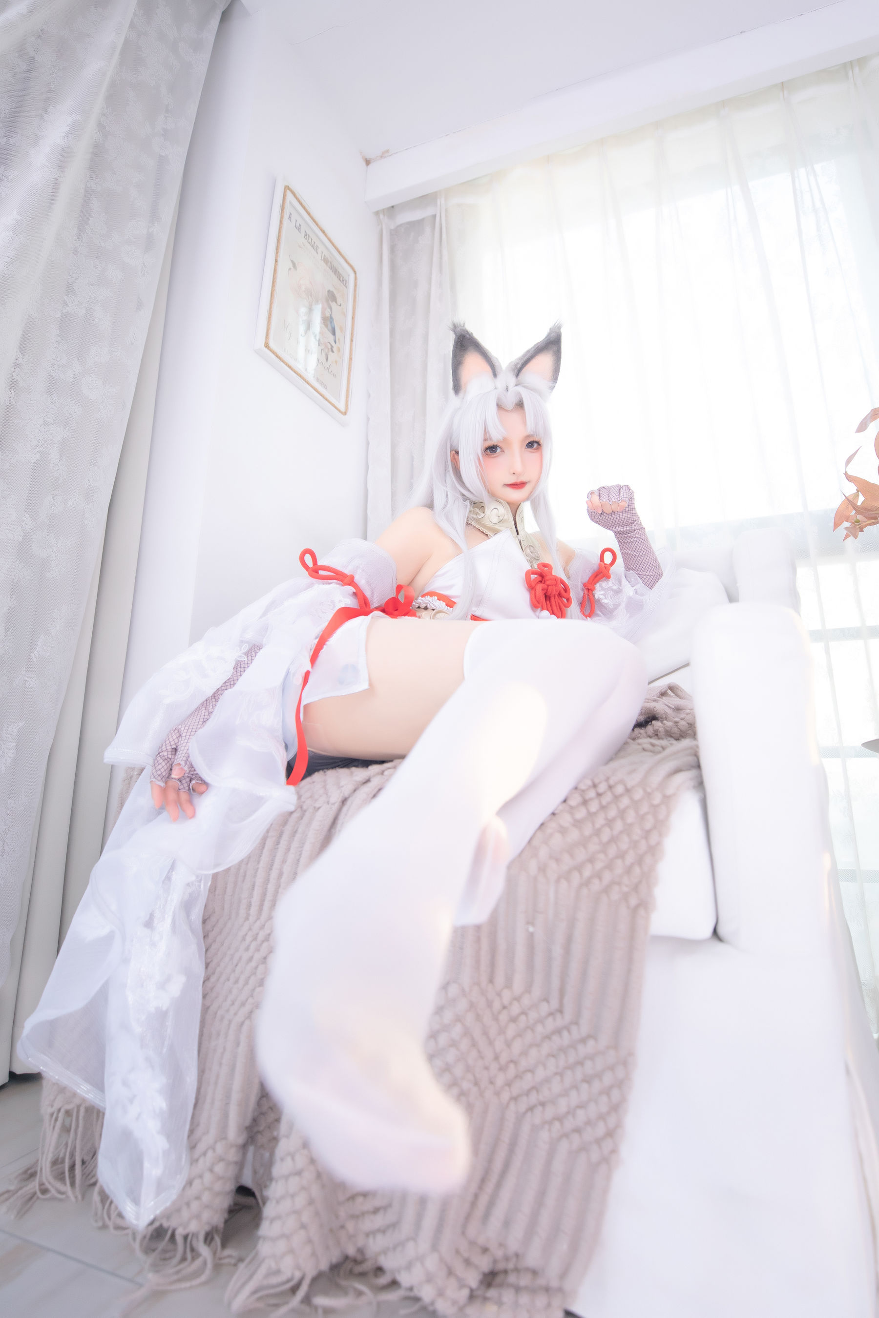 [网红COS] 萝莉神楽板真冬 白丝胡桃