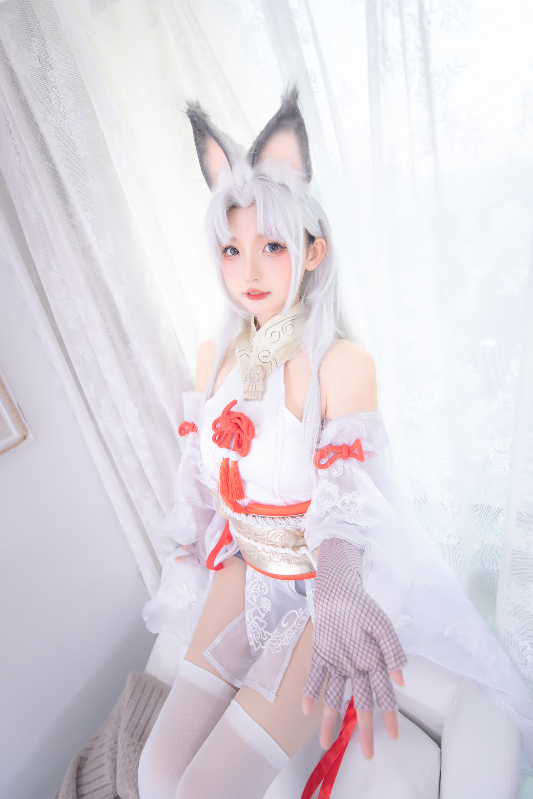 [网红COS] 萝莉神楽板真冬 白丝胡桃