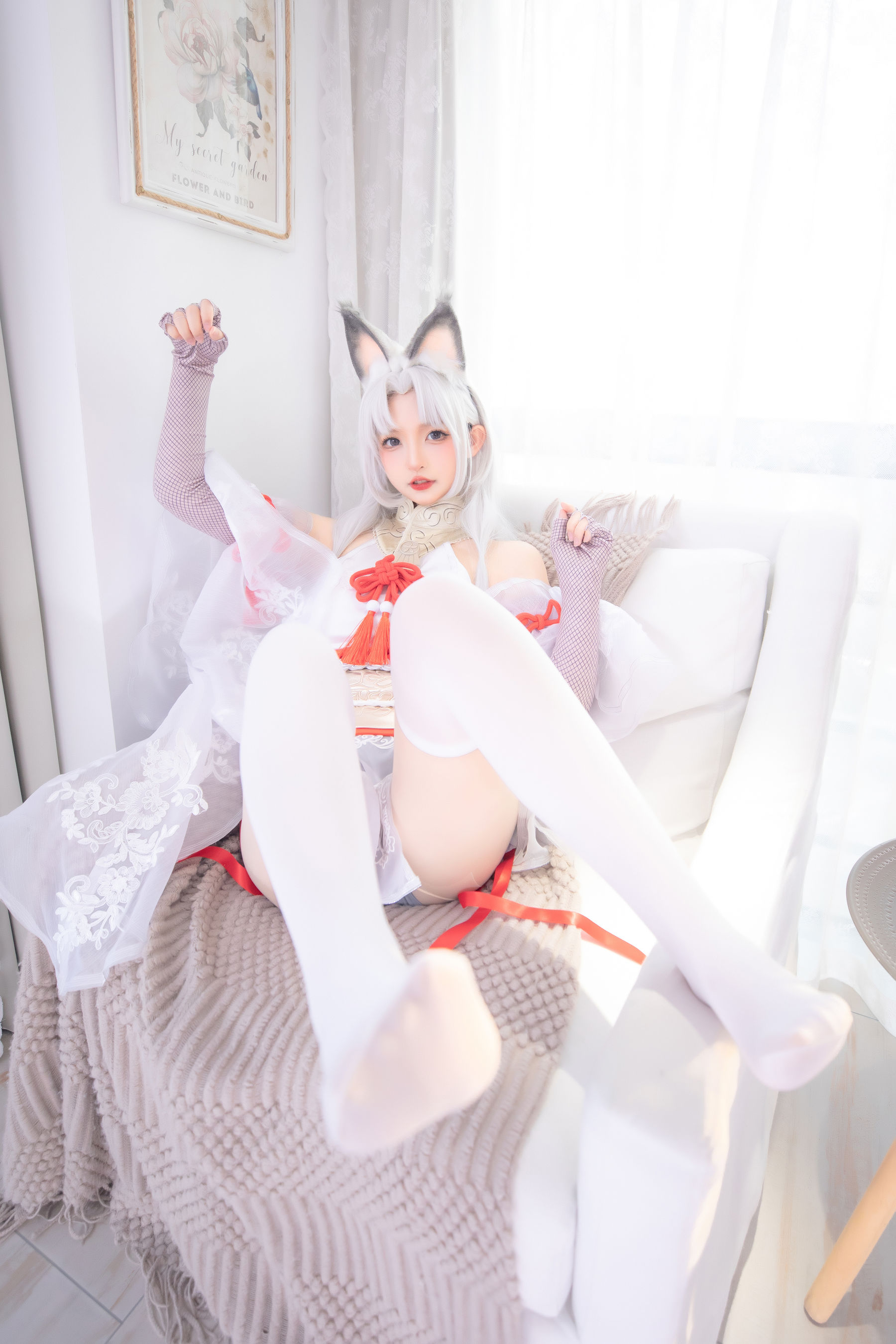 [网红COS] 萝莉神楽板真冬 白丝胡桃