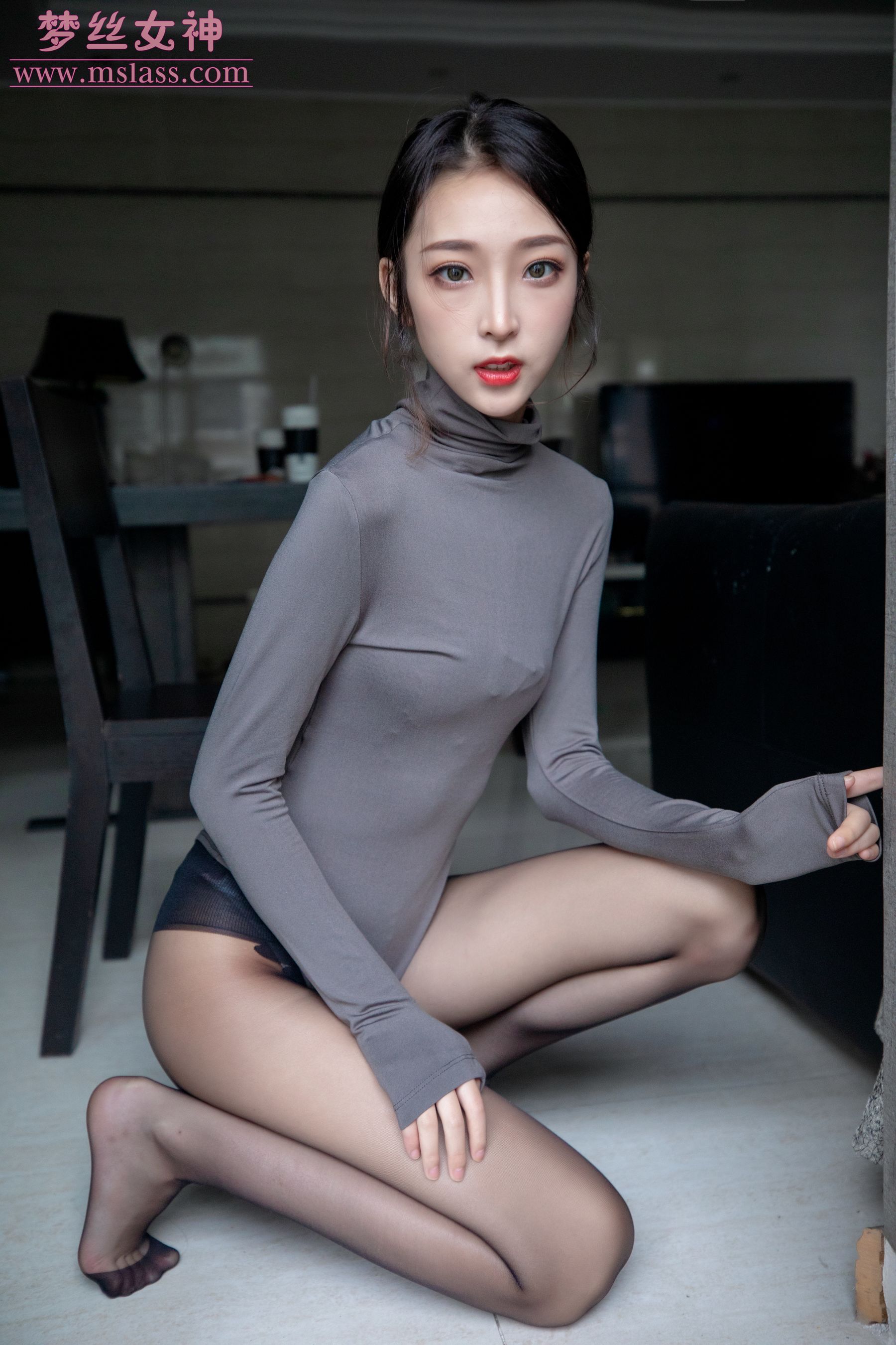 [梦丝女神MSLASS]  乔儿 美女主播（黑色）