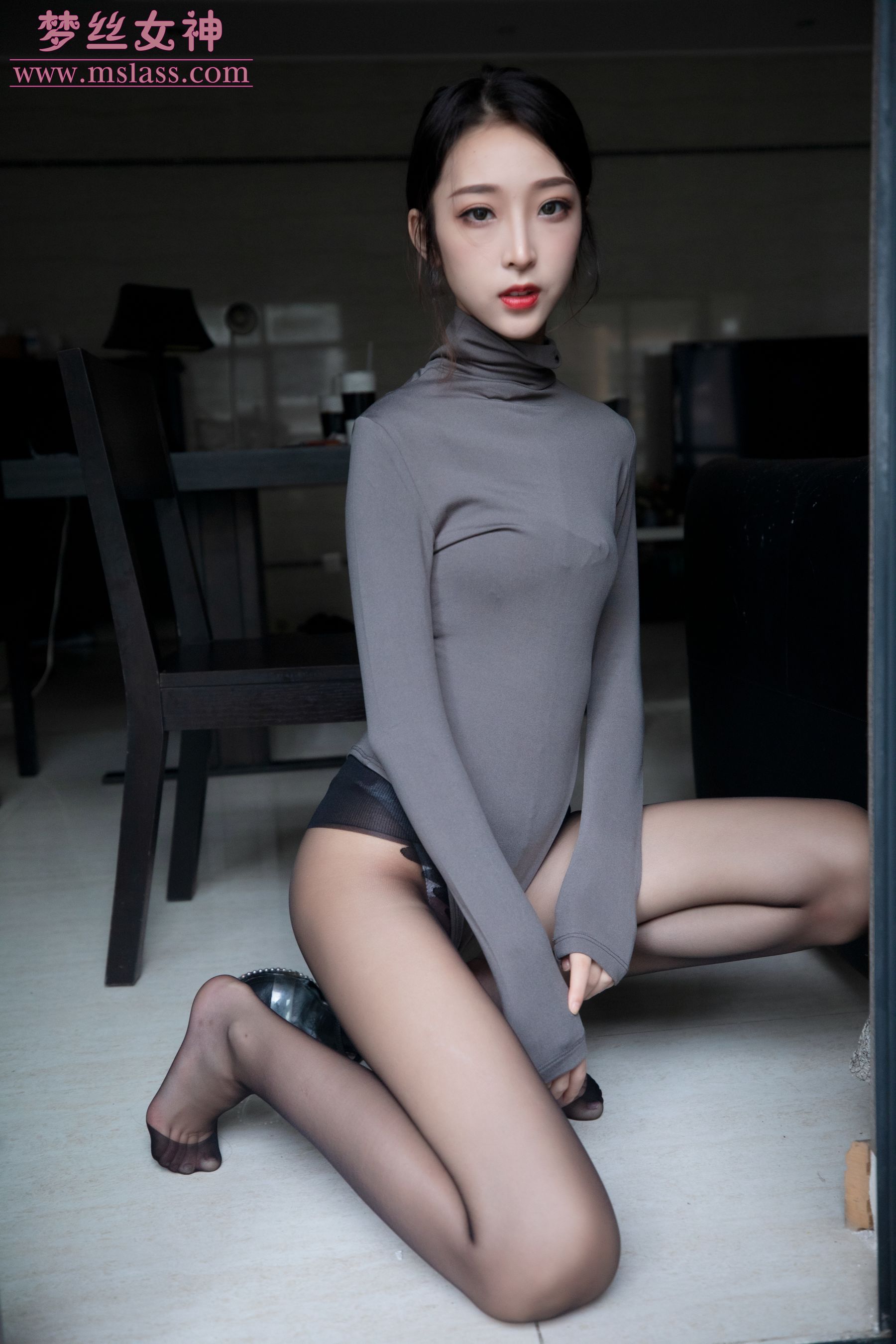 [梦丝女神MSLASS]  乔儿 美女主播（黑色）