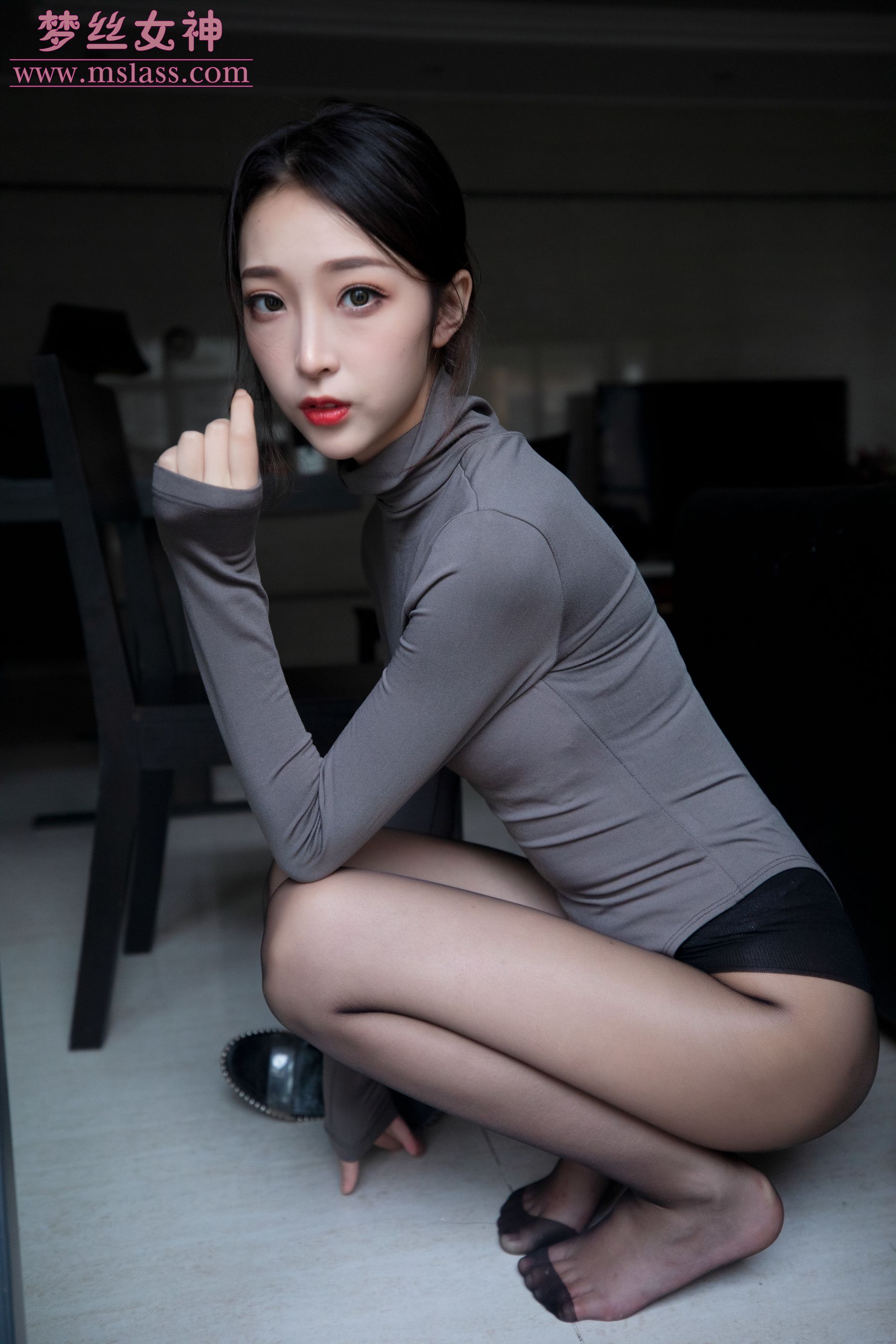 [梦丝女神MSLASS]  乔儿 美女主播（黑色）