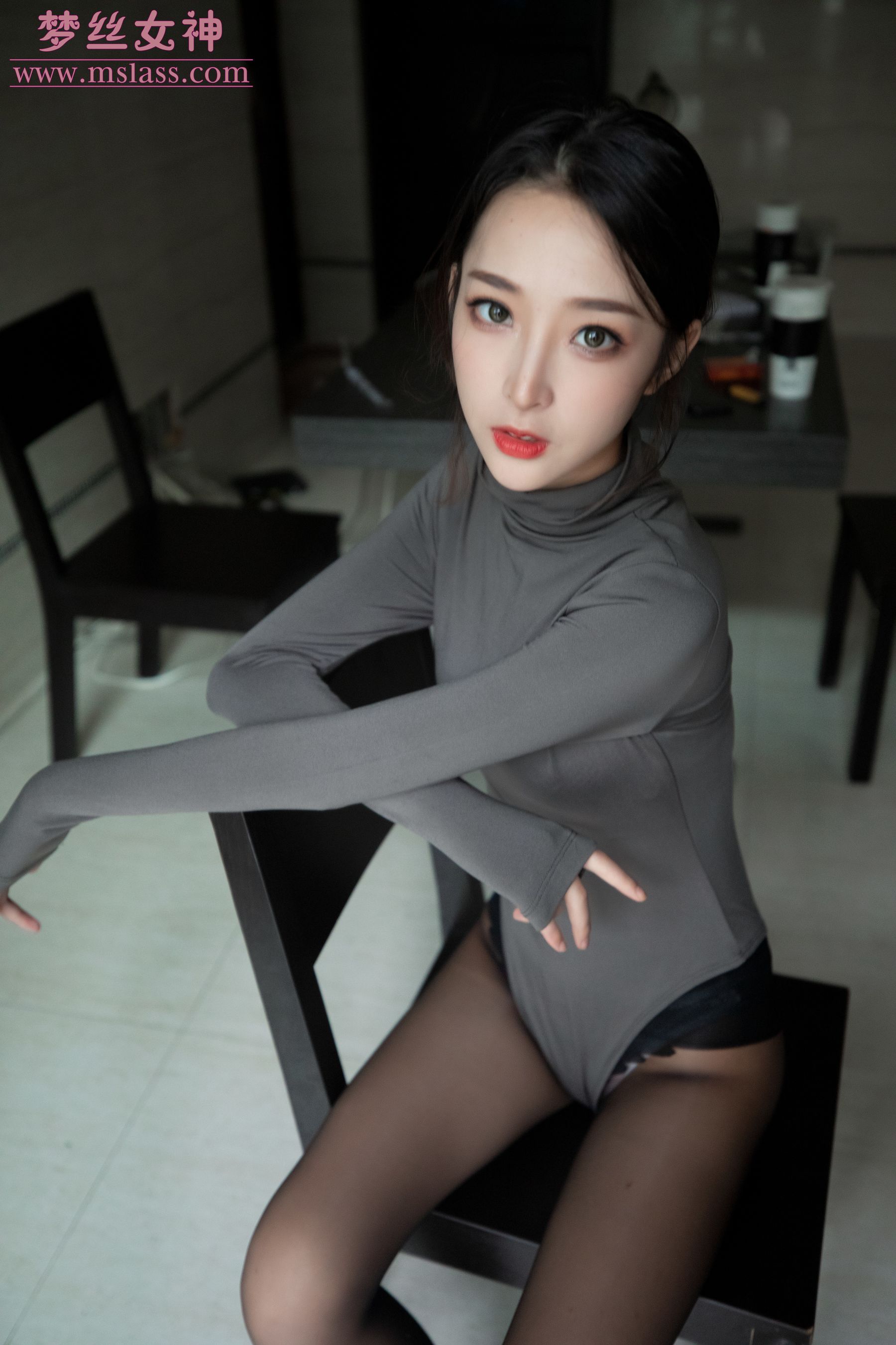 [梦丝女神MSLASS]  乔儿 美女主播（黑色）