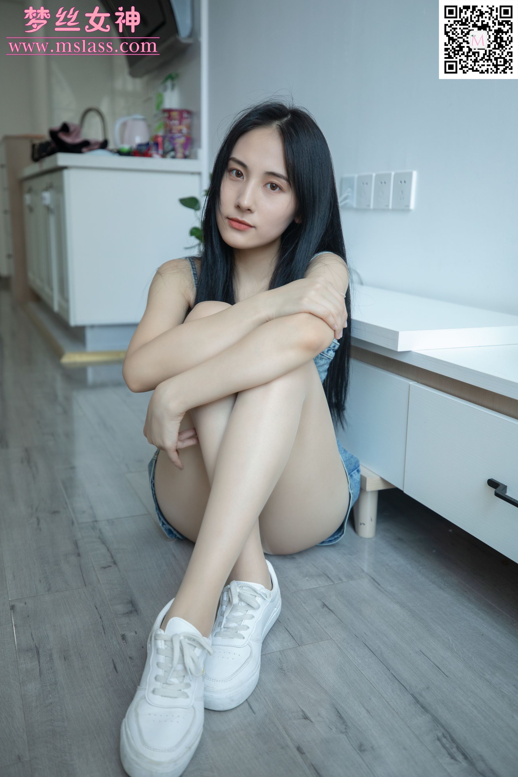 [梦丝女神MSLASS]  小允儿 牛仔连衣裙