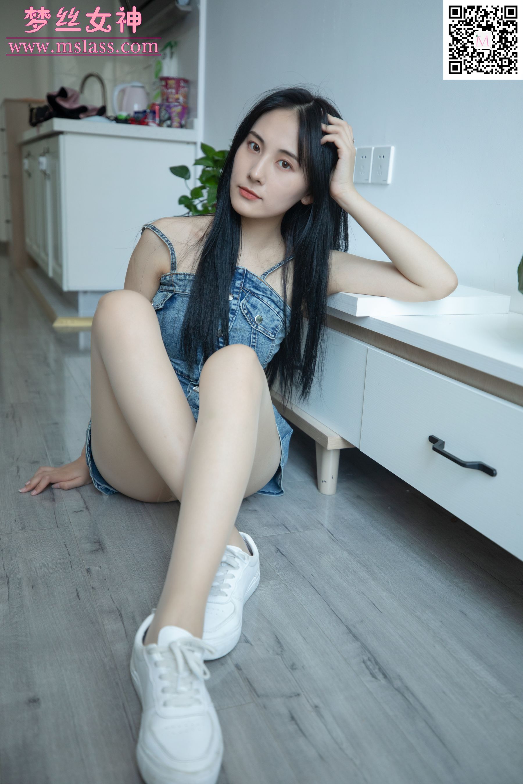 [梦丝女神MSLASS]  小允儿 牛仔连衣裙
